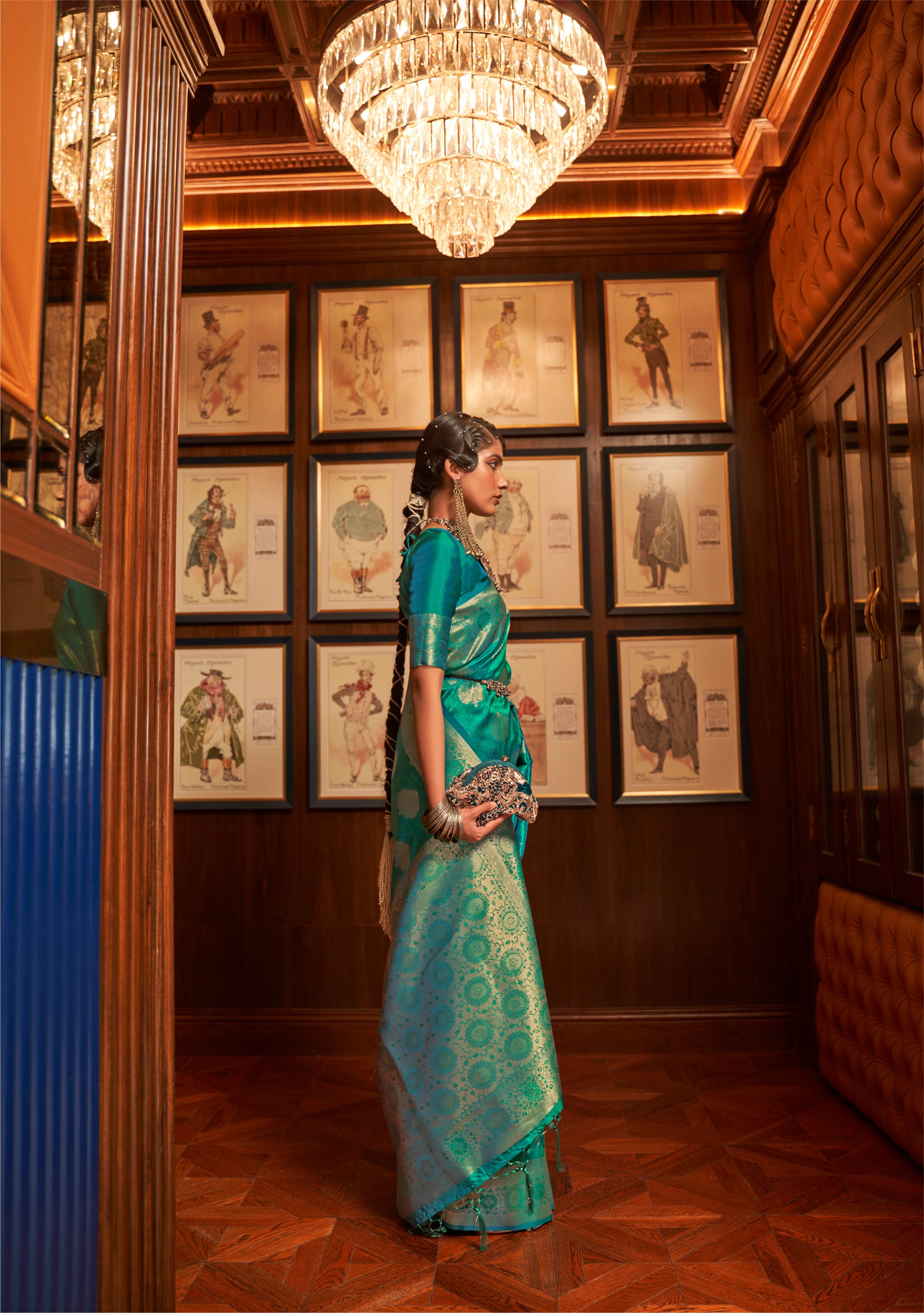 Bamboo Green Zari Woven Kanjivaram Saree