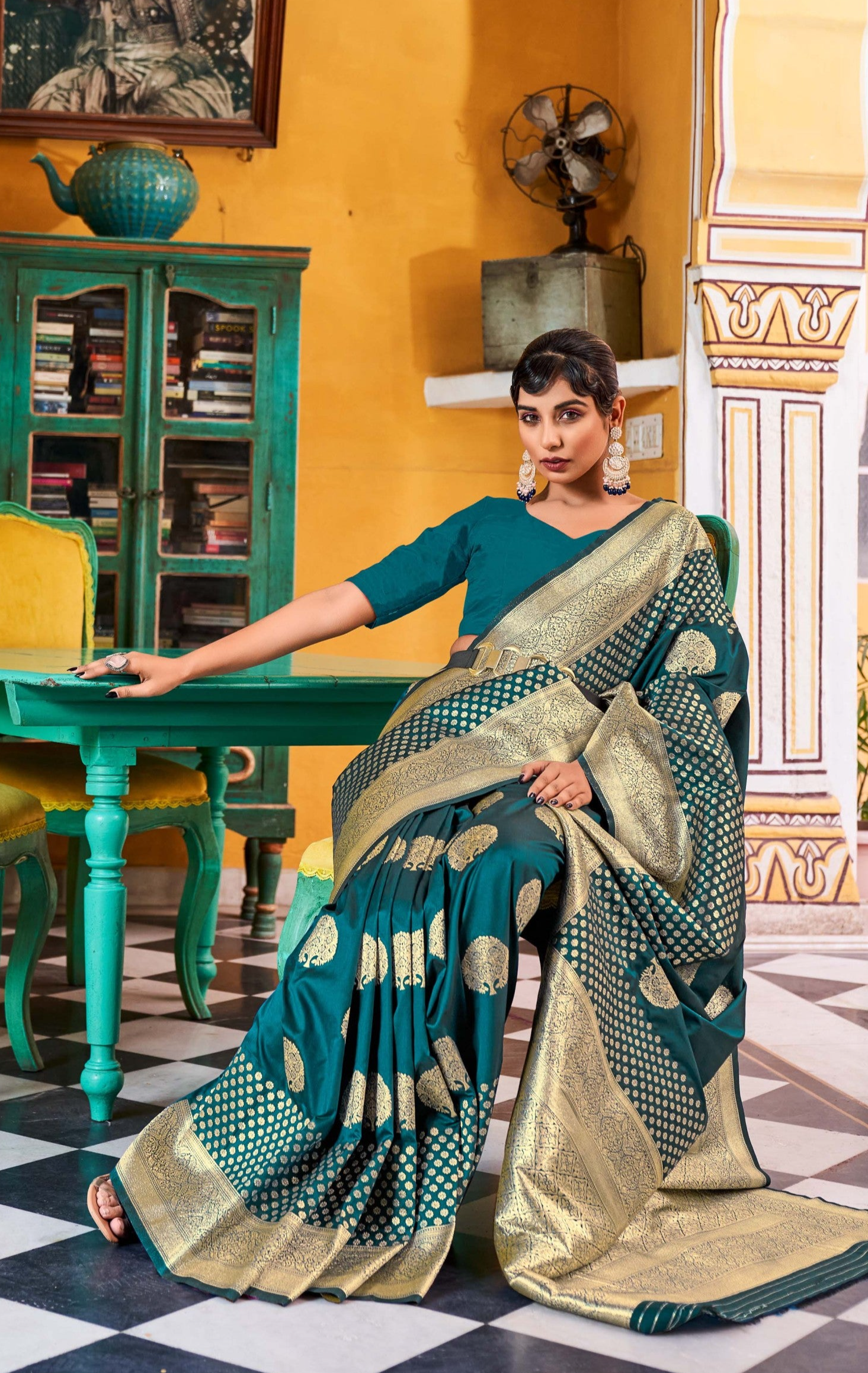 Royal Blue Zari Woven Banarasi Silk Saree