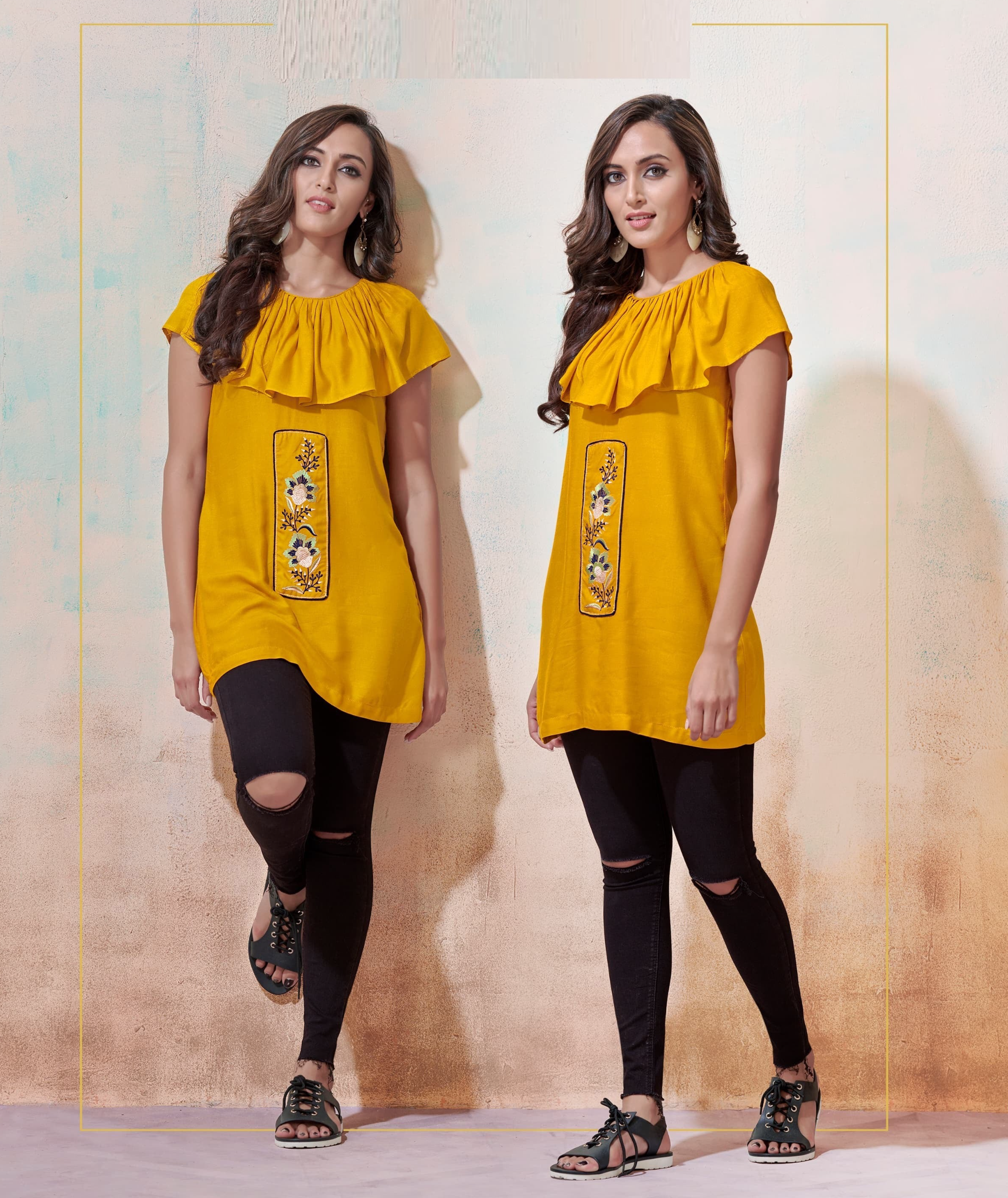 Yellow Short Top Kurti