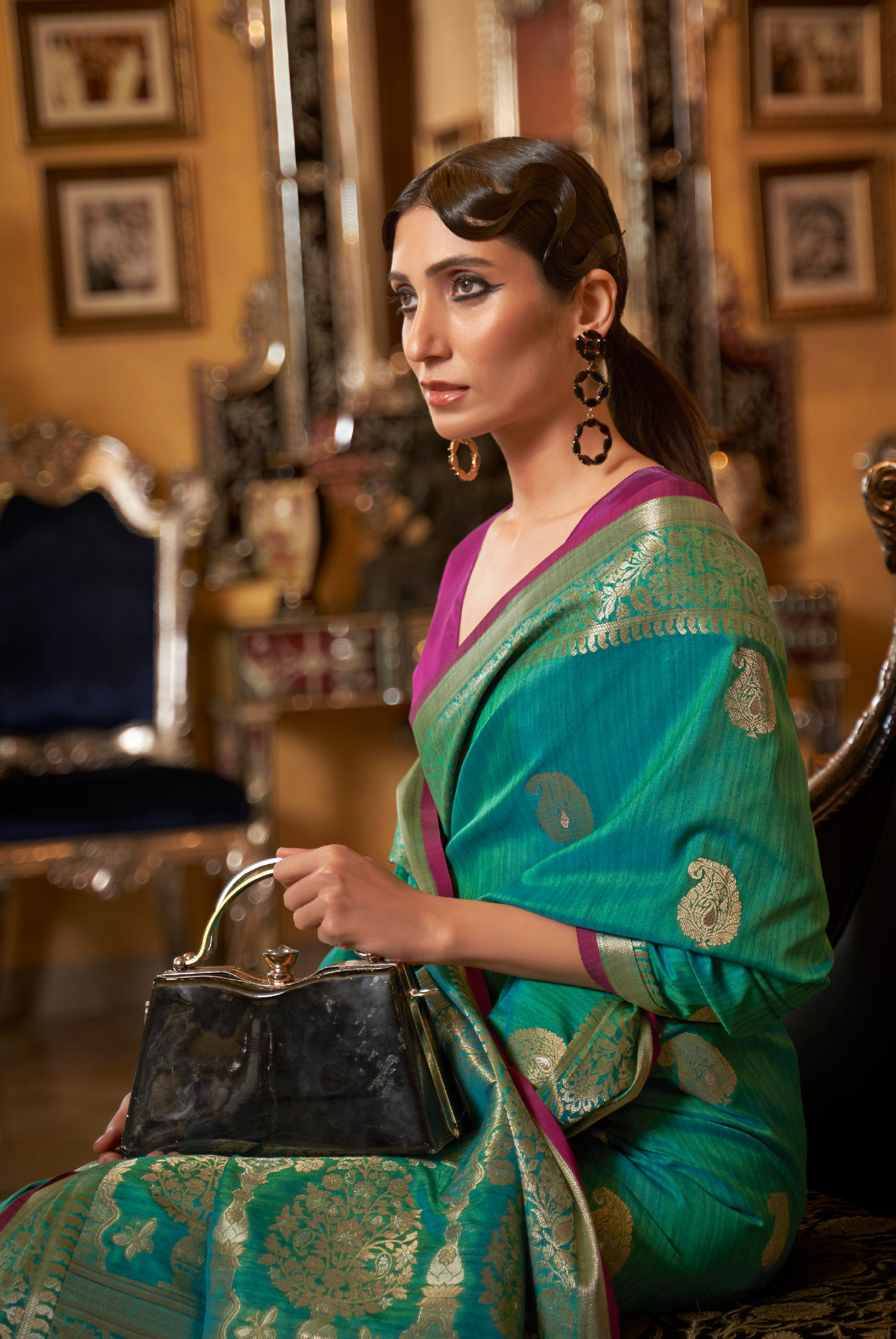 Radiant Green Zari Woven Tussar Saree