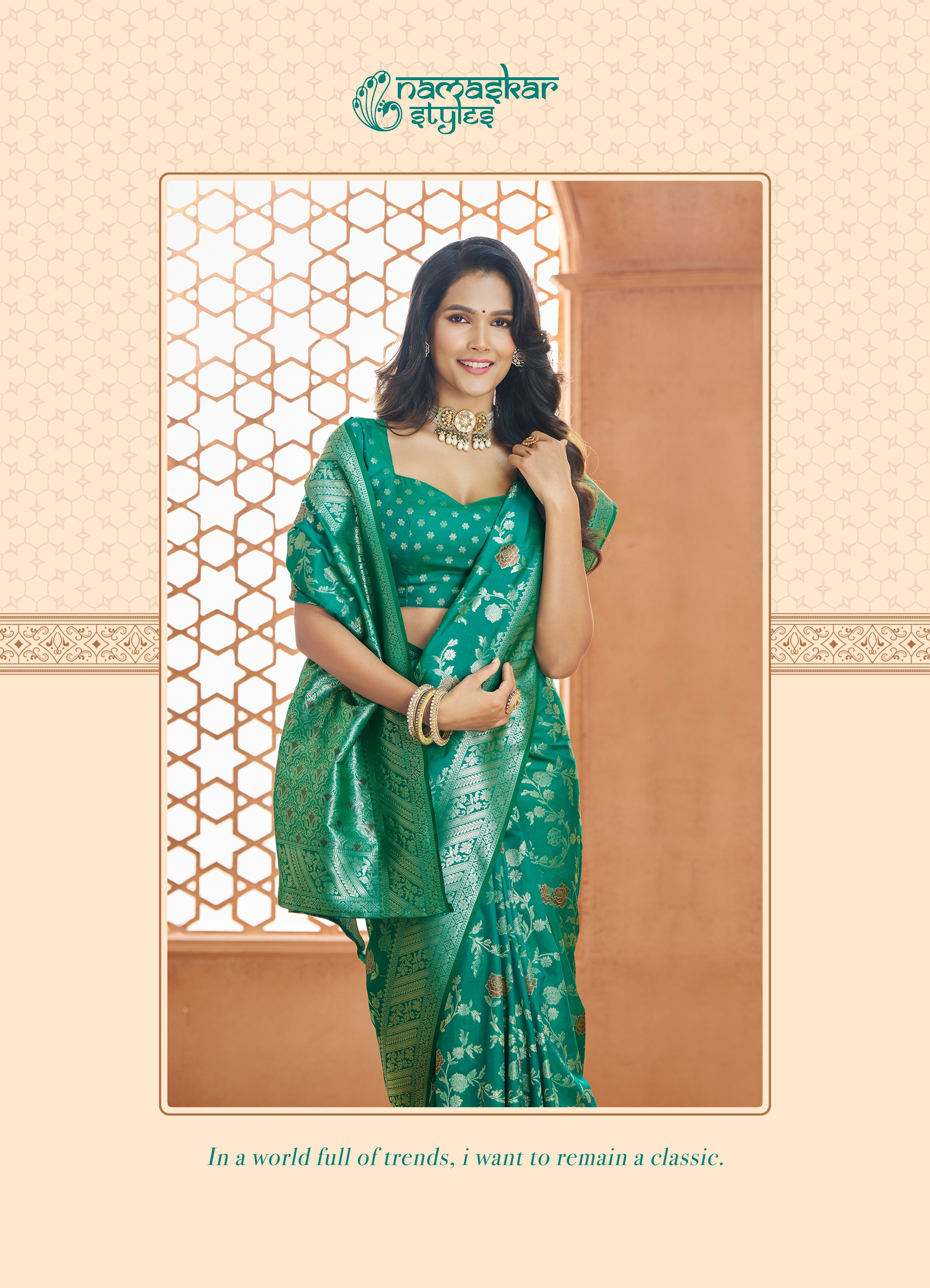 Elegant Green coloured 100% Pure Soft Banarasi Silk