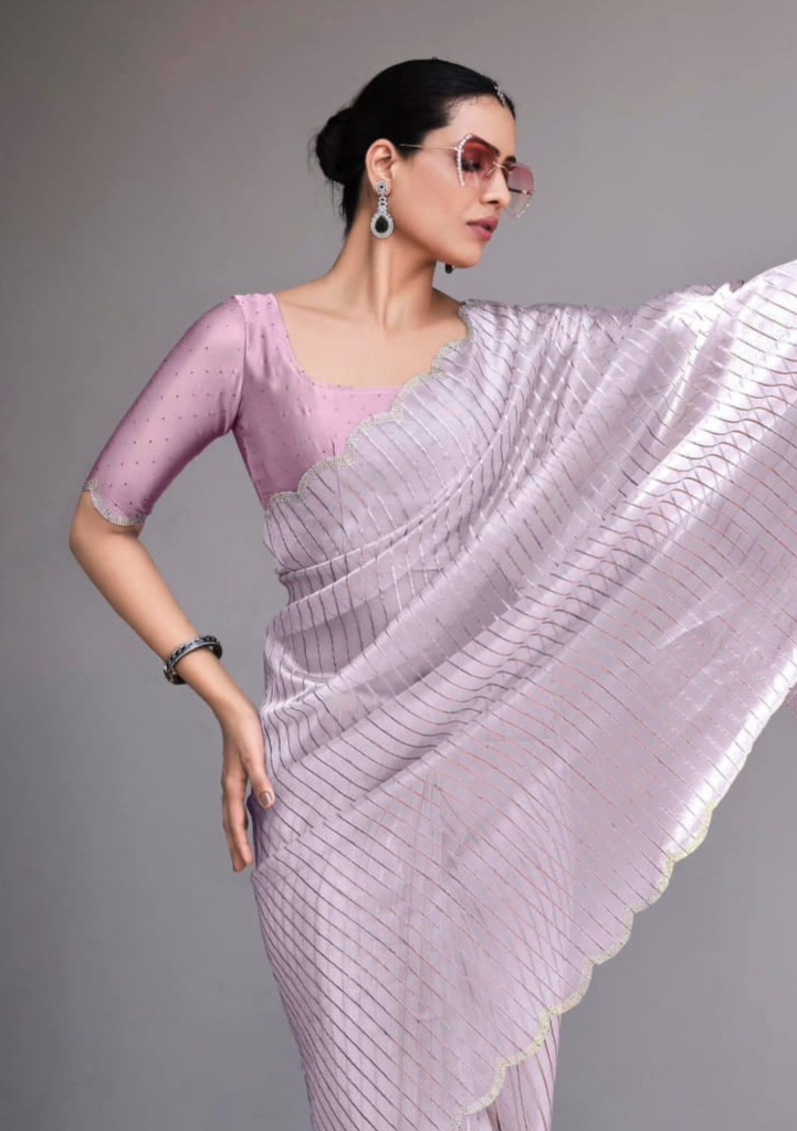 Mystic Grey Organza Silk Saree