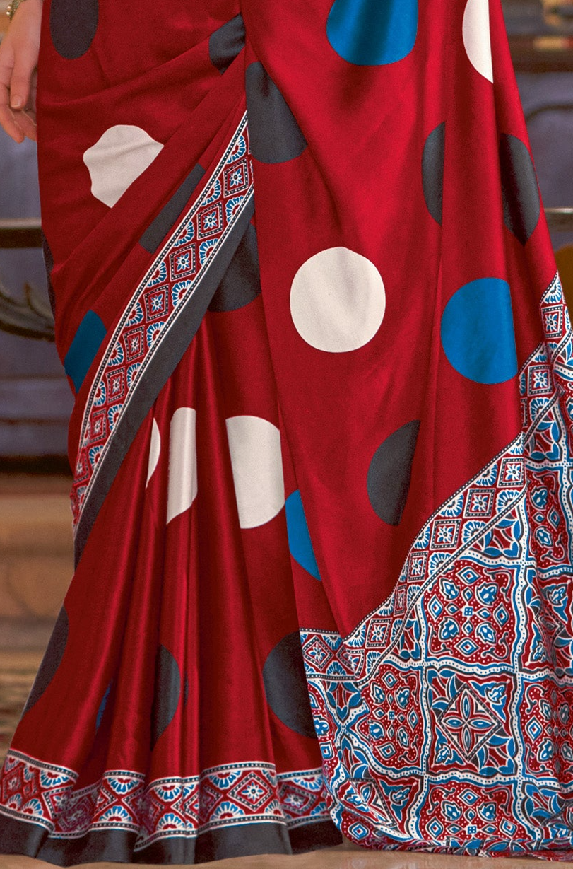 Regal Red Ajrakh Saree