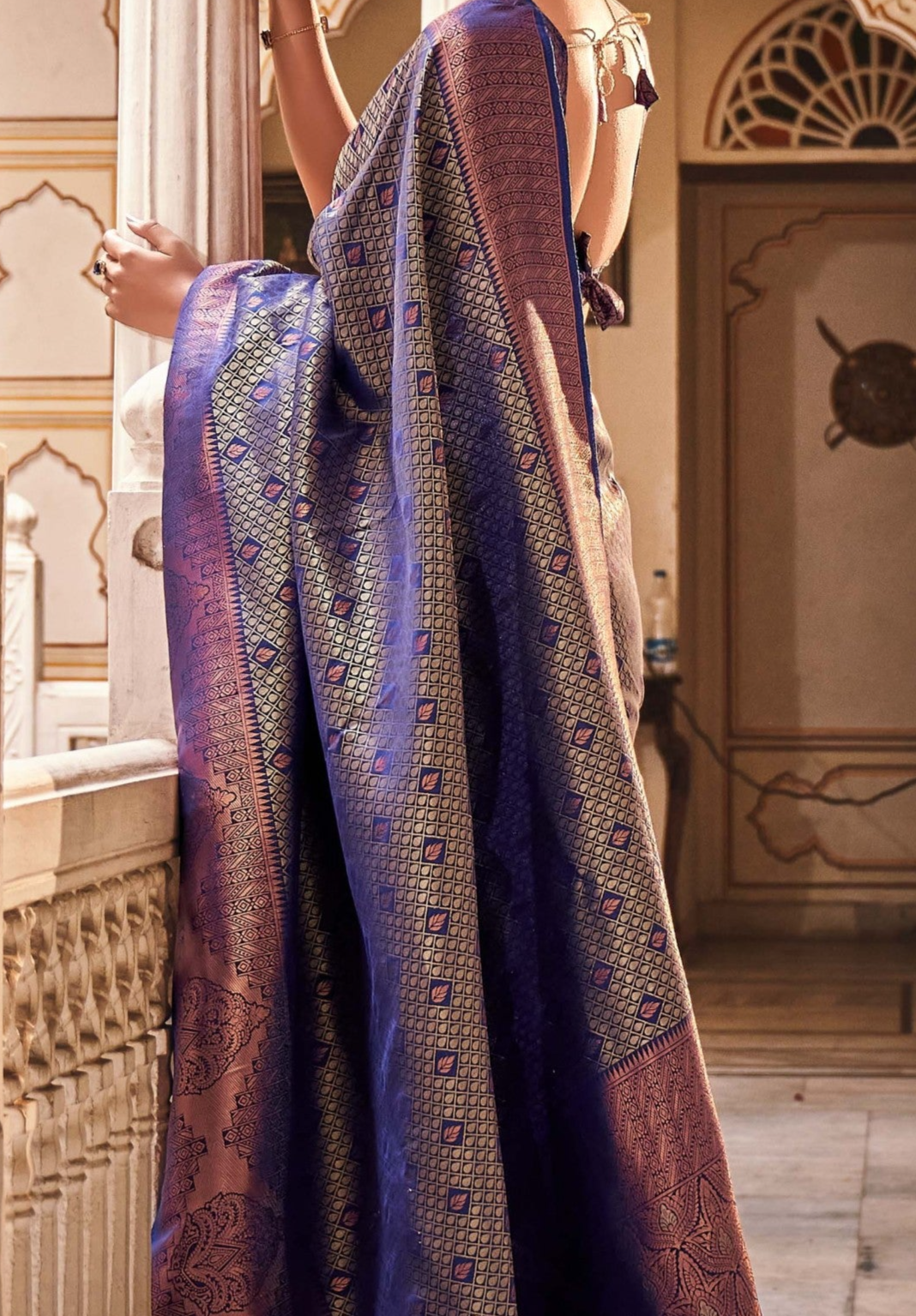 Regal Purple Zari Woven Kanjivaram Silk Saree