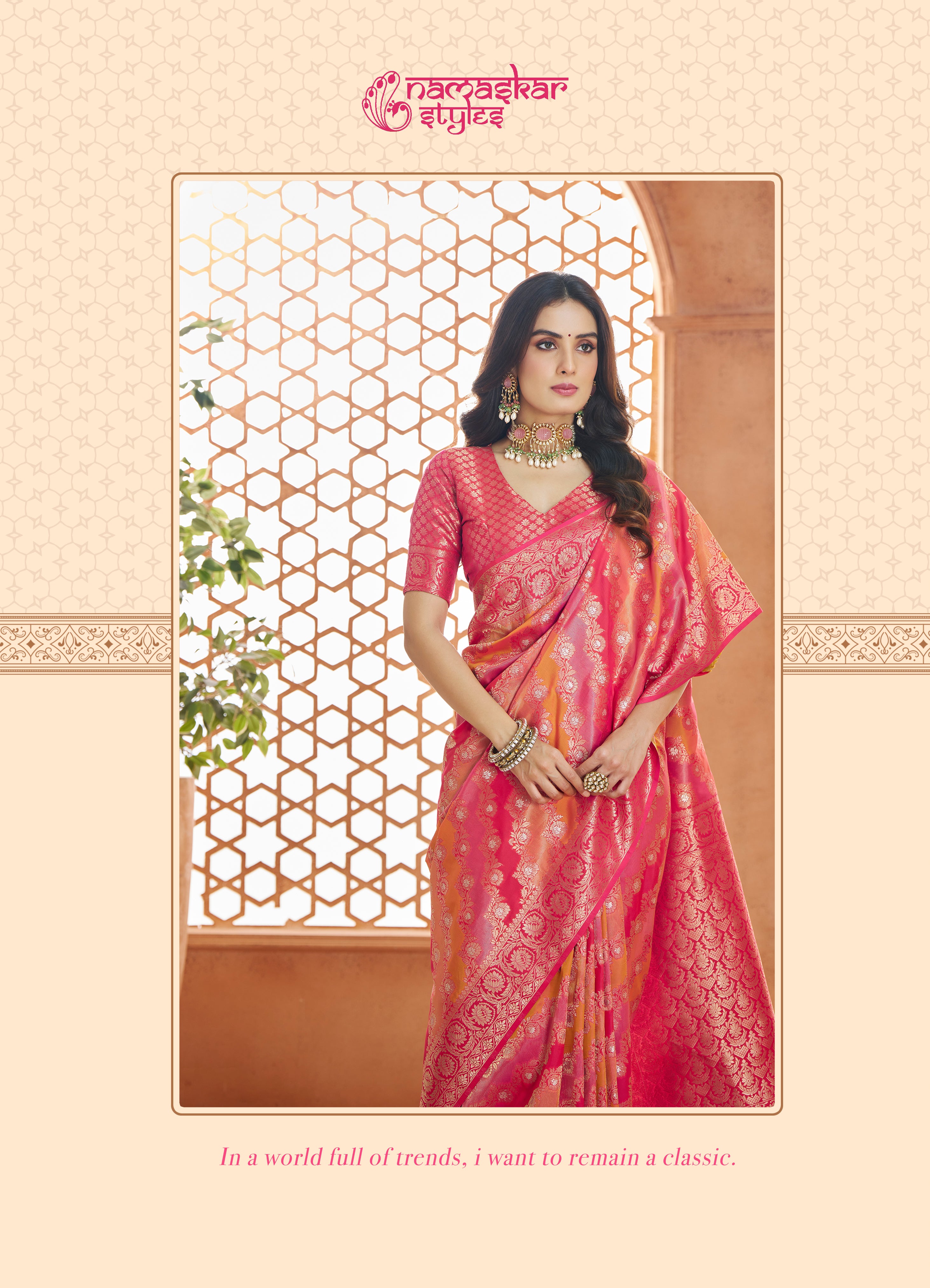 Elegant Orange coloured 100% Pure Soft Banarasi Silk