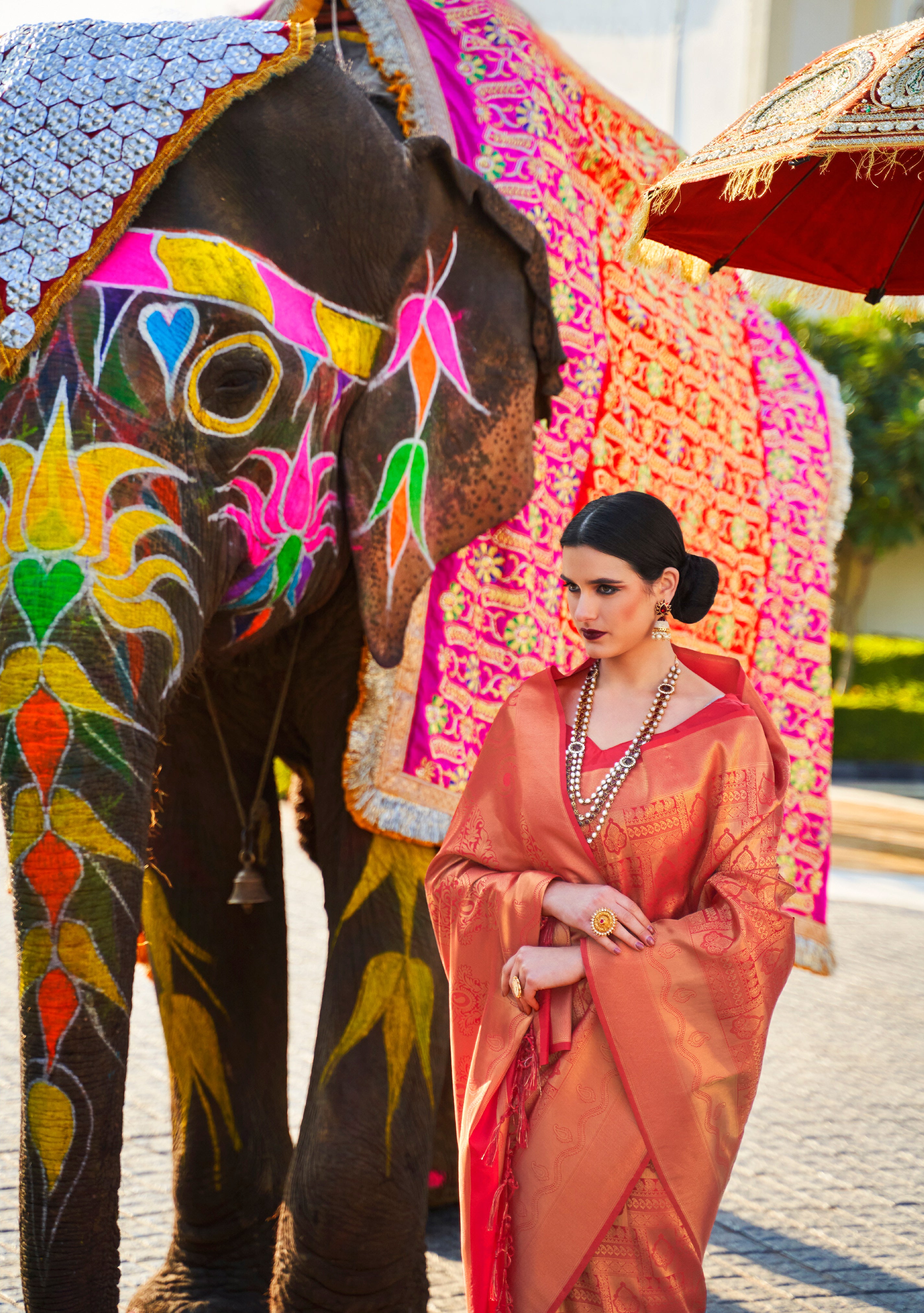 Amber Aura Kanjivaram Silk Saree