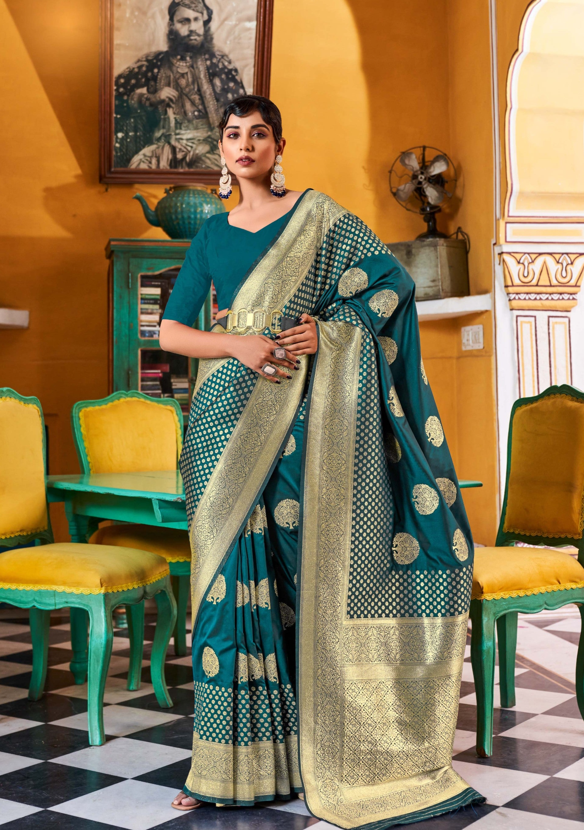 Royal Blue Zari Woven Banarasi Silk  Saree