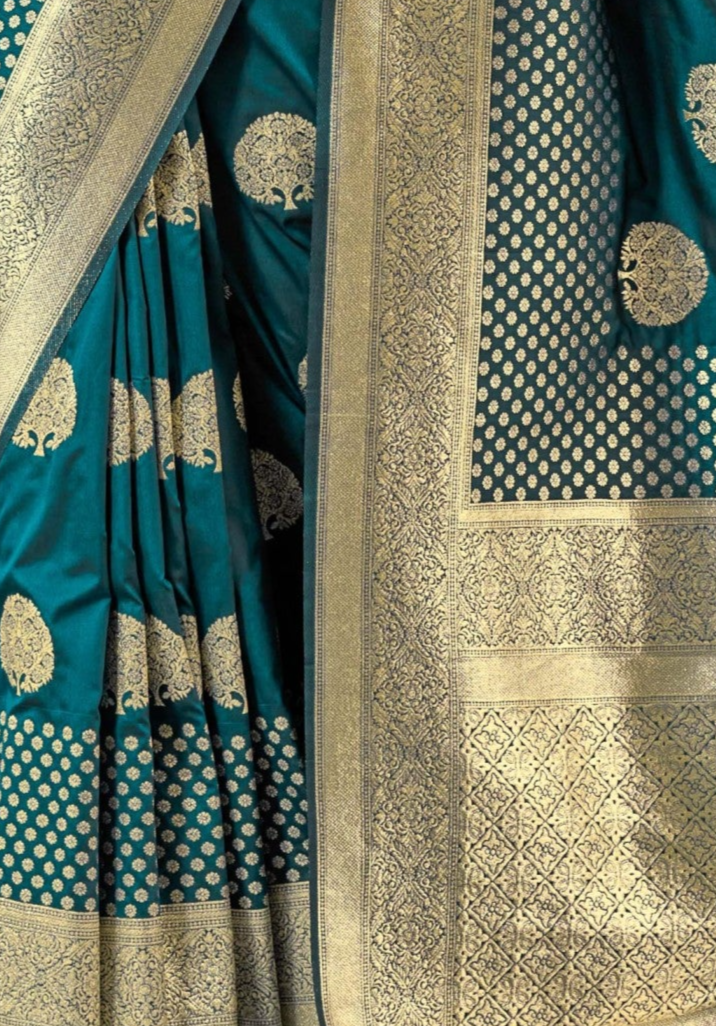 Royal Blue Zari Woven Banarasi Silk  Saree