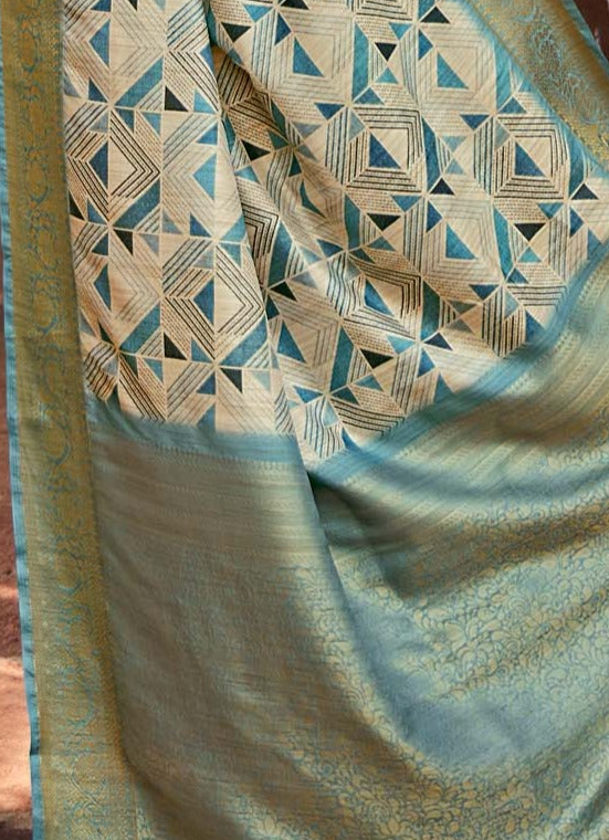 Ultramarine Blue Handloom Banarasi Silk Saree