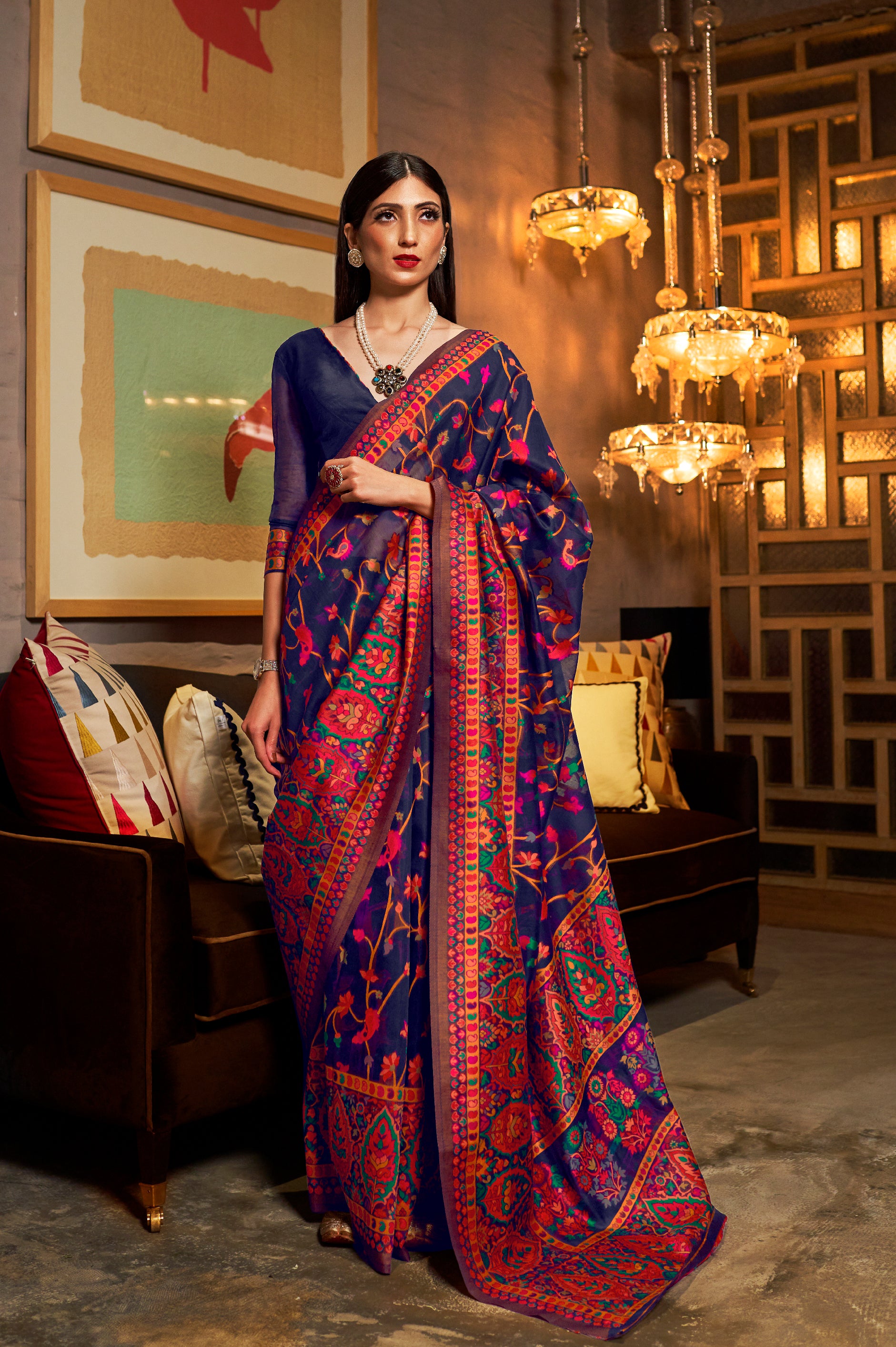 Blue Majesty Banarasi Saree