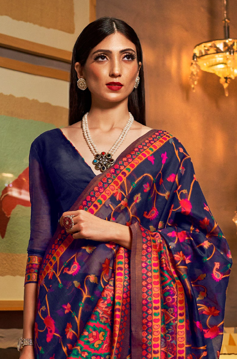 Blue Majesty Banarasi Saree