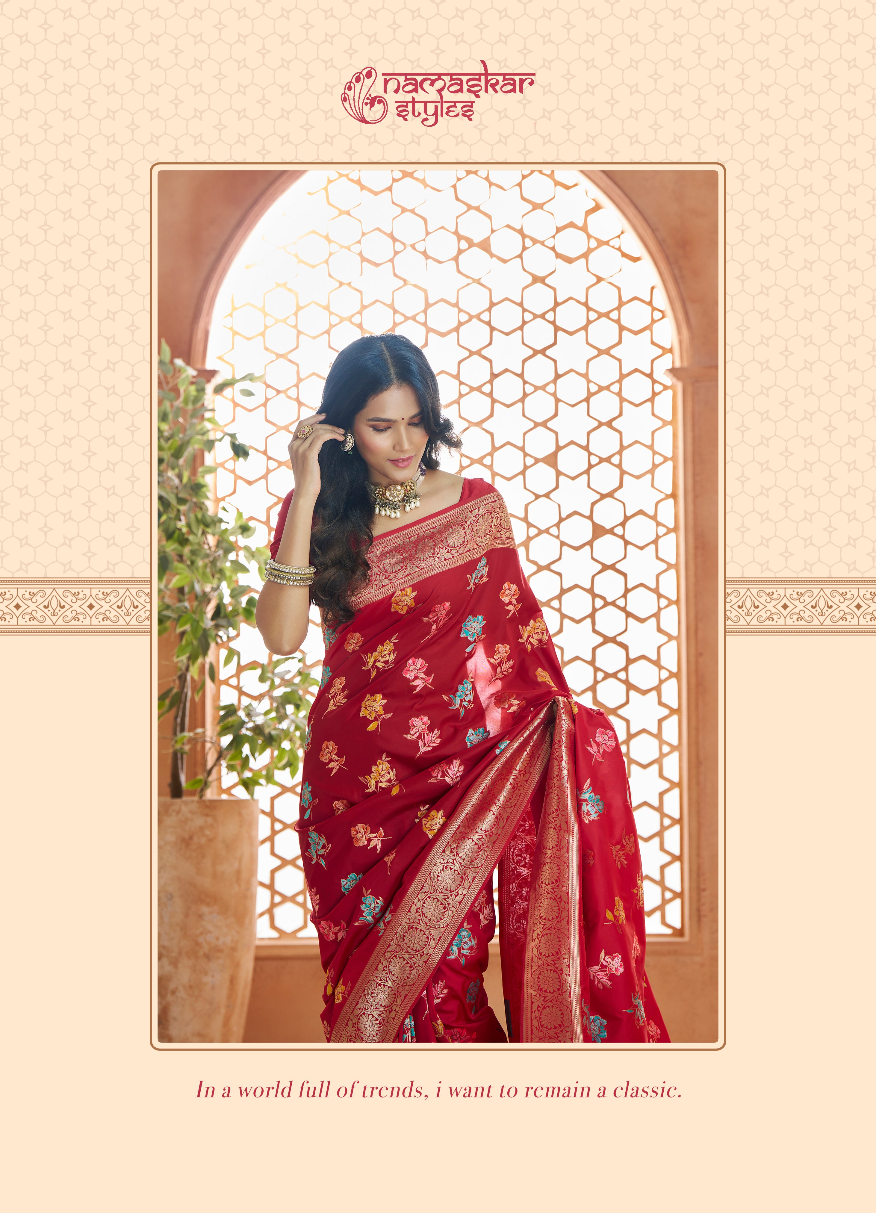 Elegant Red coloured 100% Pure Soft Banarasi Silk