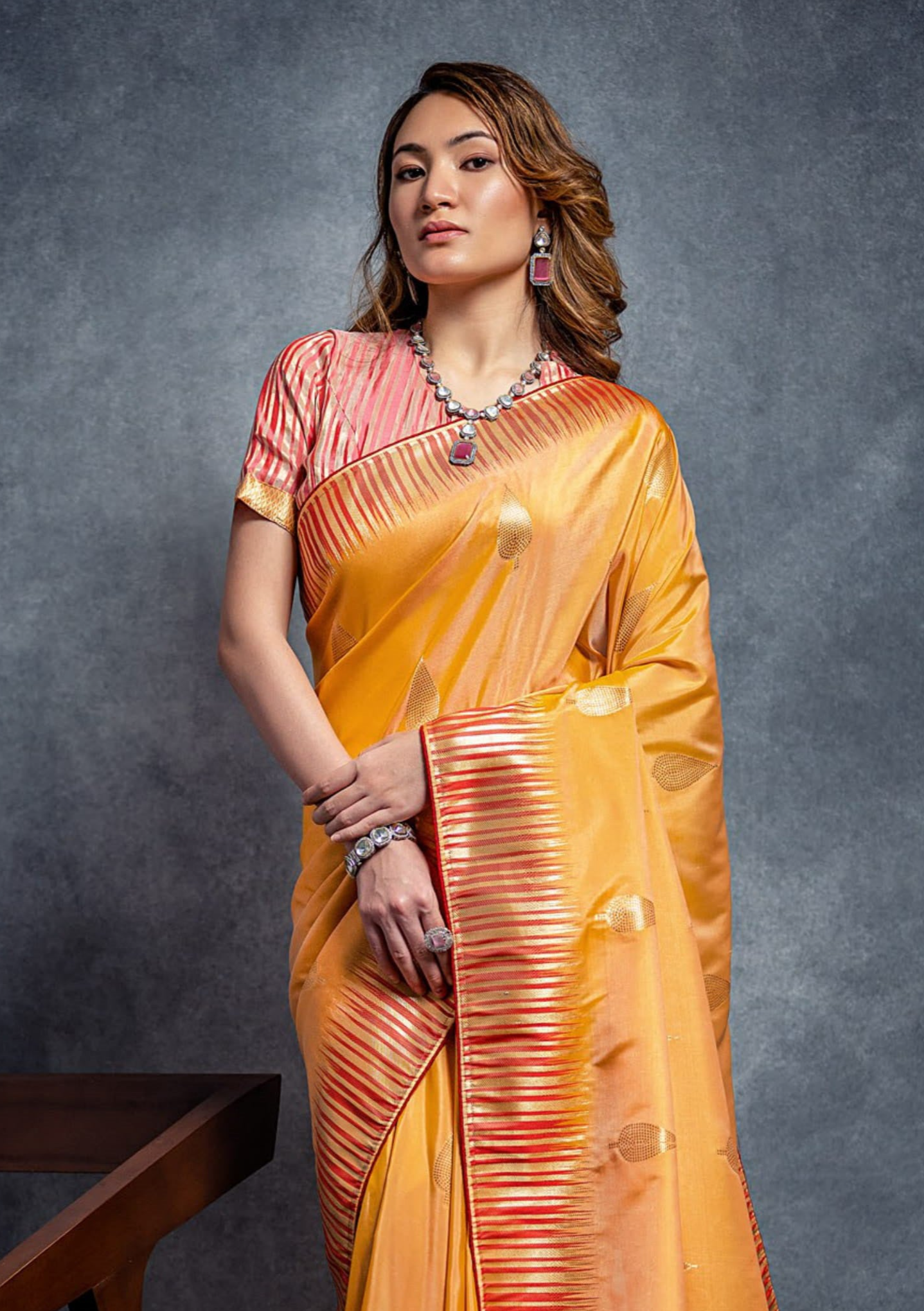 Radiant Yellow Zari Weaving Cotton Silk Saree