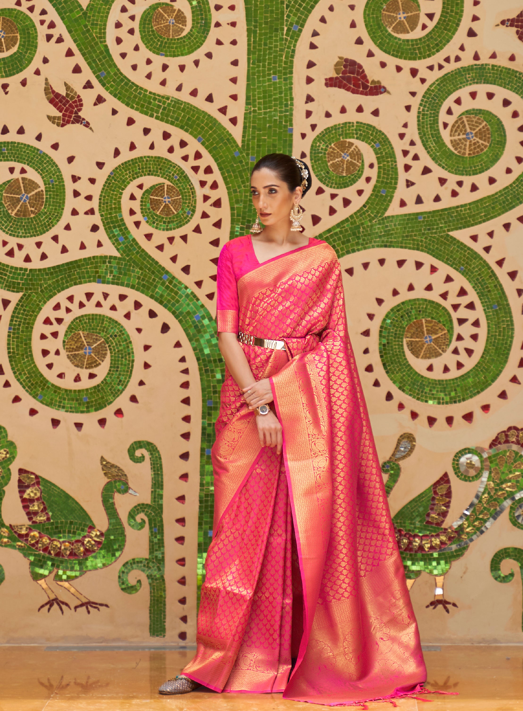 Pink Petal Majesty Zari Woven Kanjivaram Saree