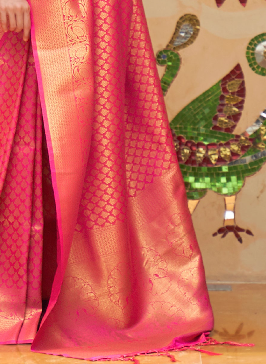 Pink Petal Majesty Zari Woven Kanjivaram Saree