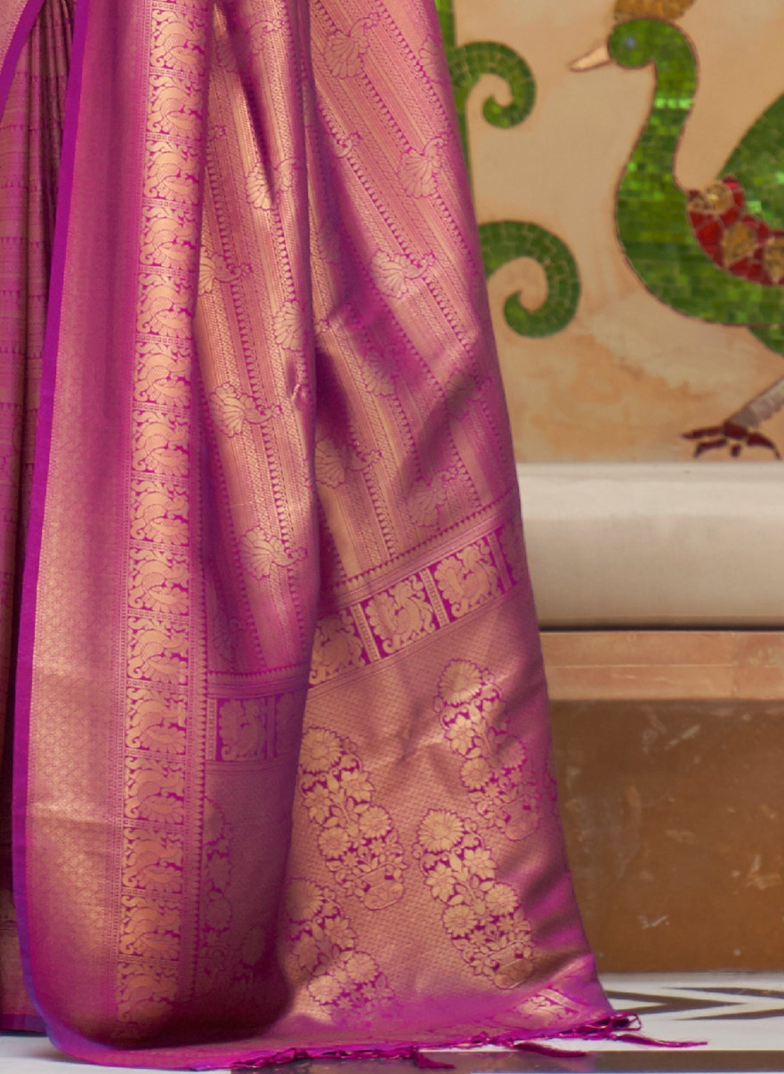 Regal Orchid Purple Zari Woven Kanjivaram Saree