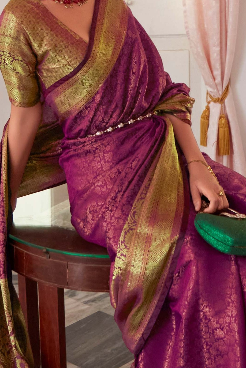 Sovereign Purple Zari Woven Banarasi Silk Saree