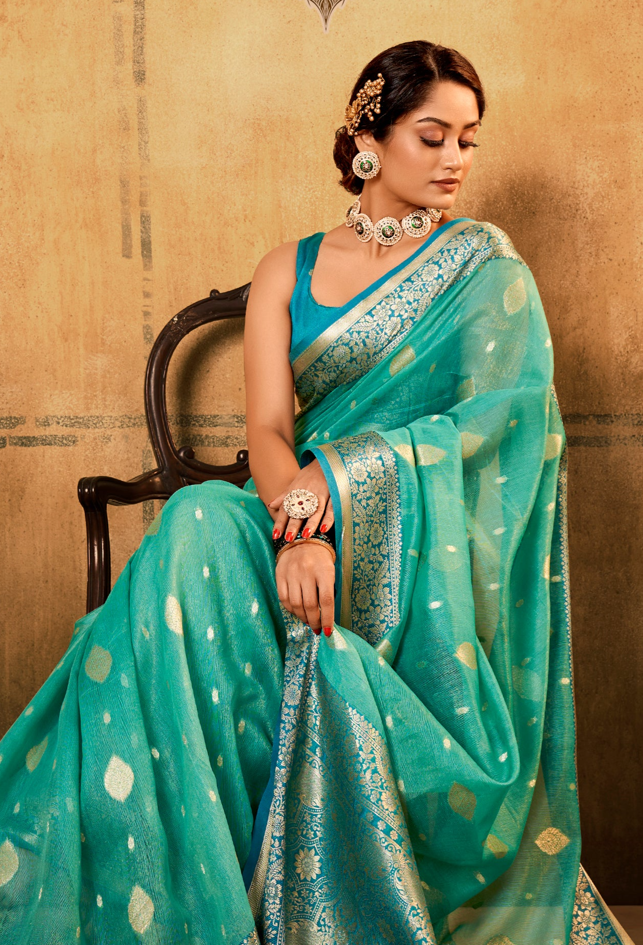 Celestial Sky Banarasi Silk Saree