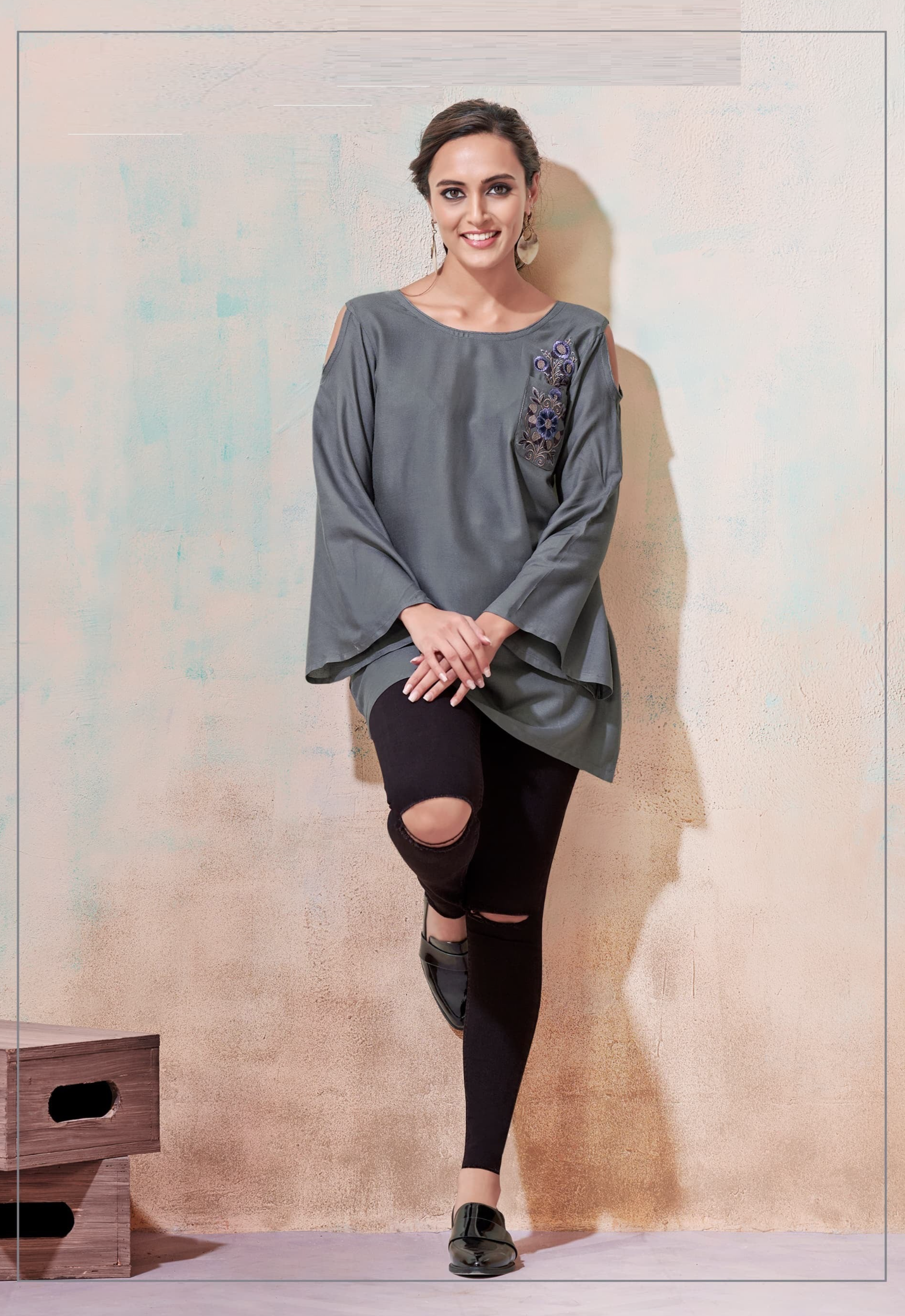 Grey Short Top Kurti