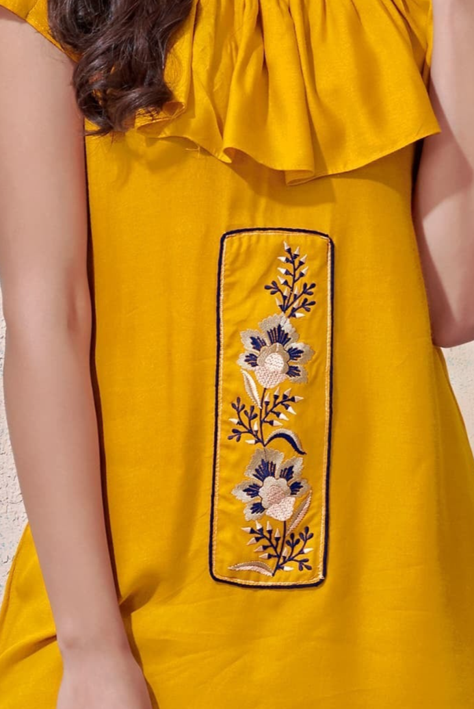 Yellow Short Top Kurti