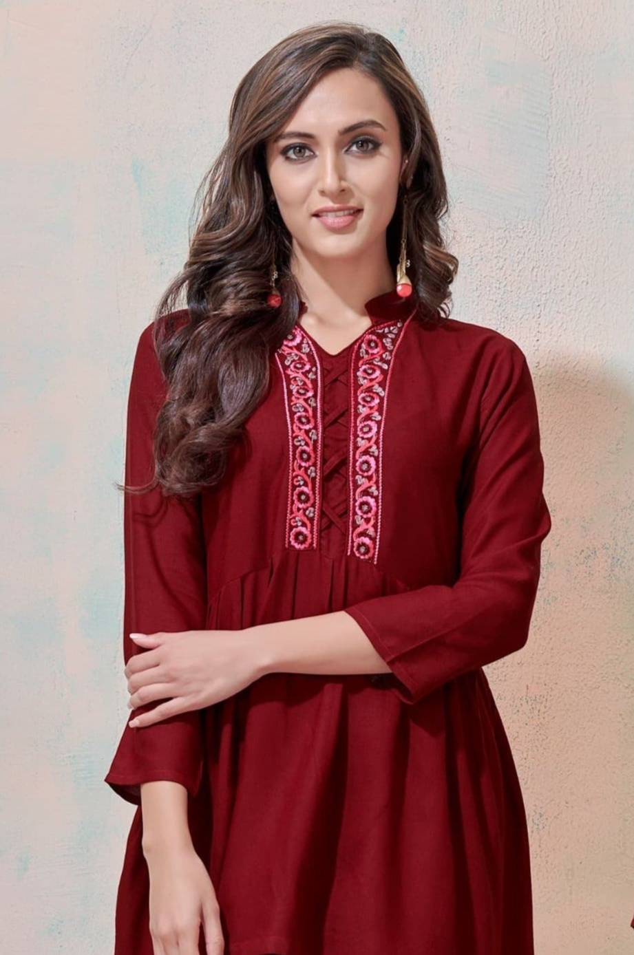 Maroon Short Top Kurti