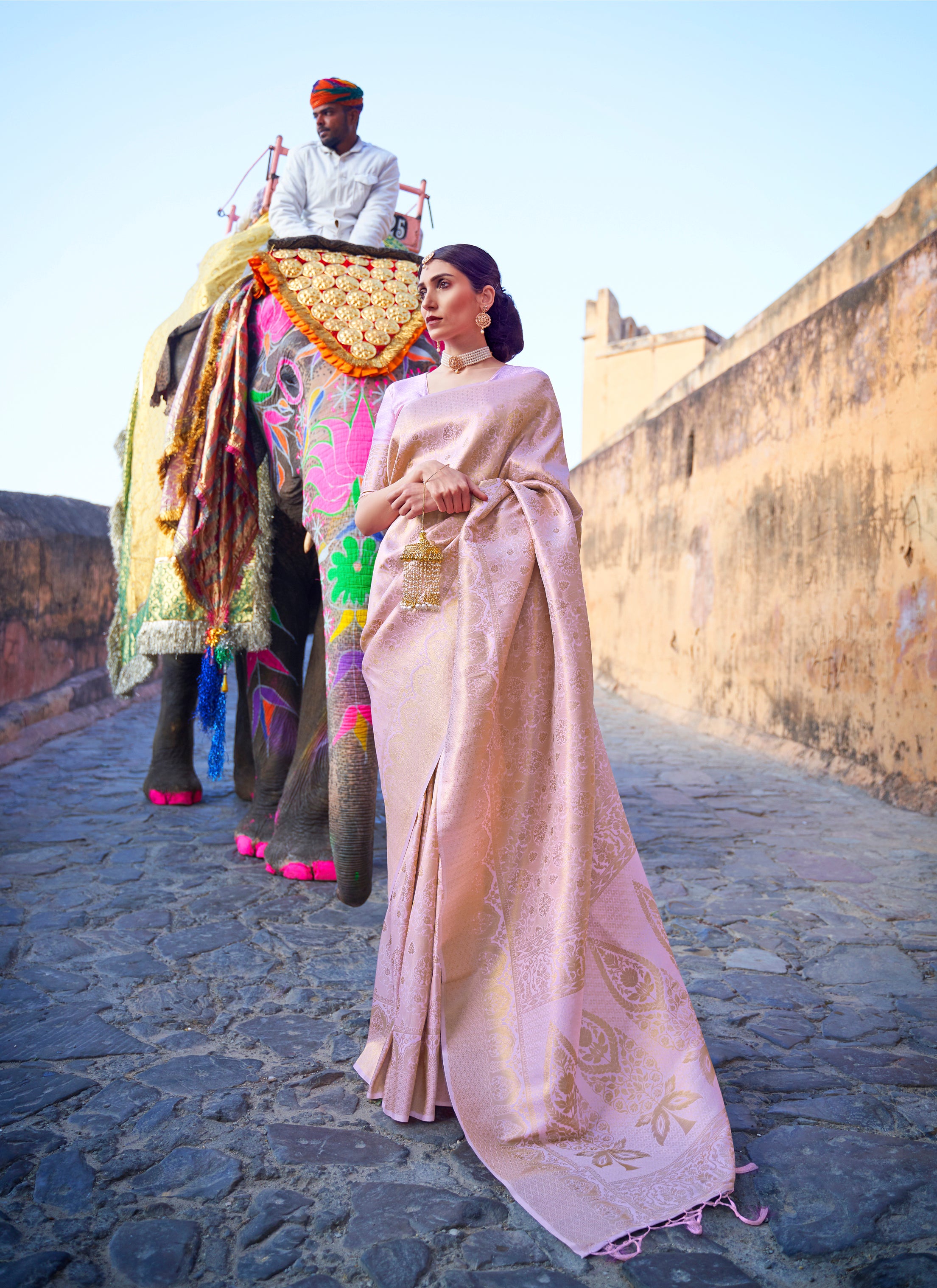 Lavender Dream Zari Woven Kanjivaram Saree