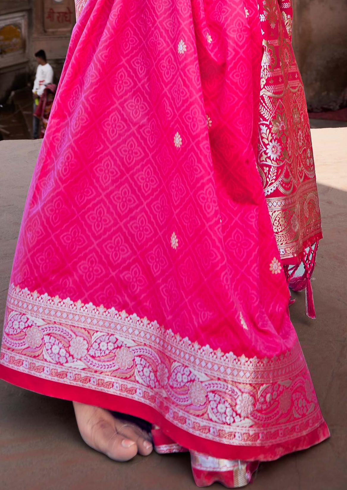 Mystic Magenta Banarasi Satin Silk Saree