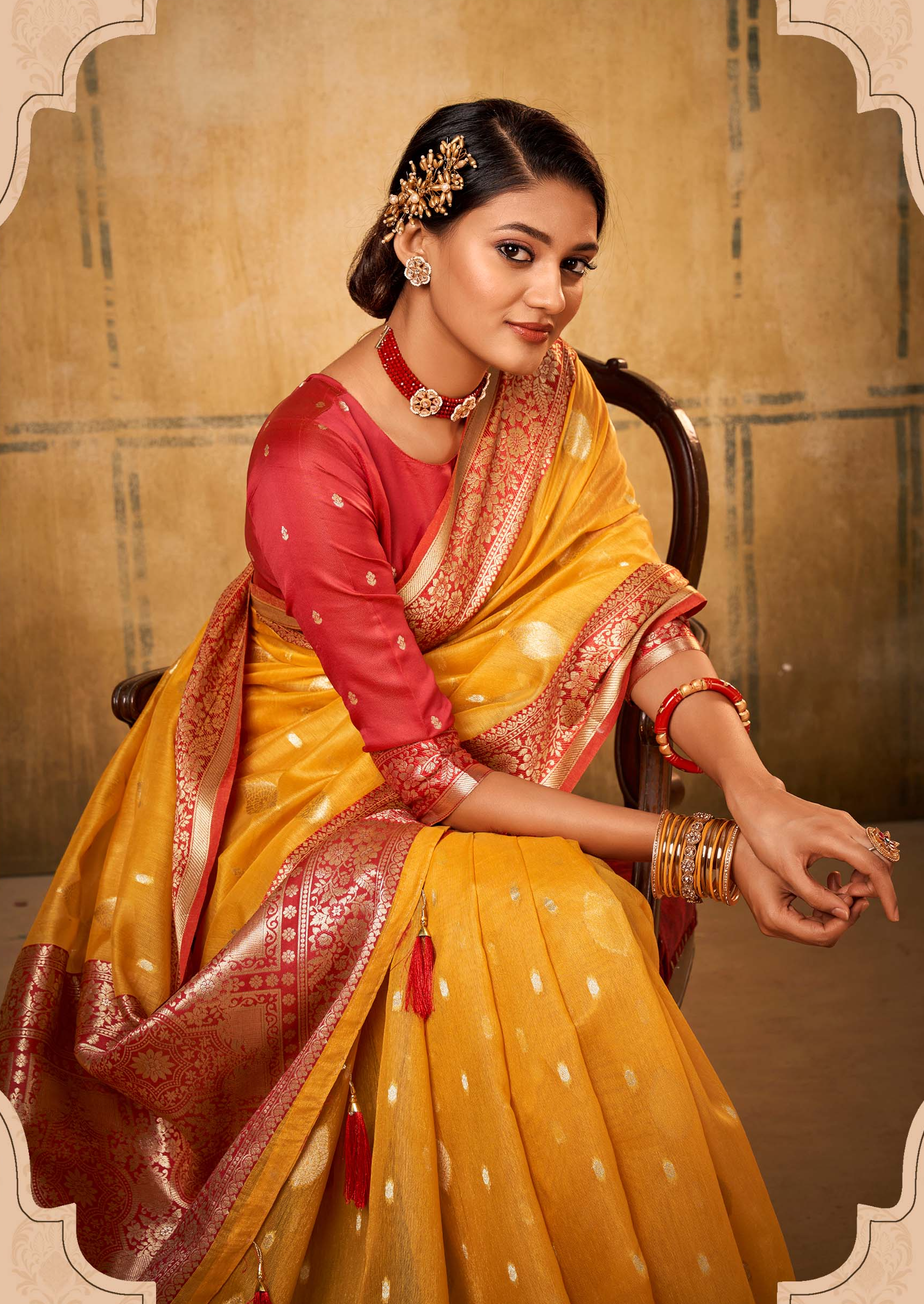 Golden Harvest Banarasi Silk Saree