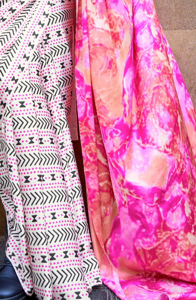 Enchanting Pink Woven Lucknowi Chikankari Saree