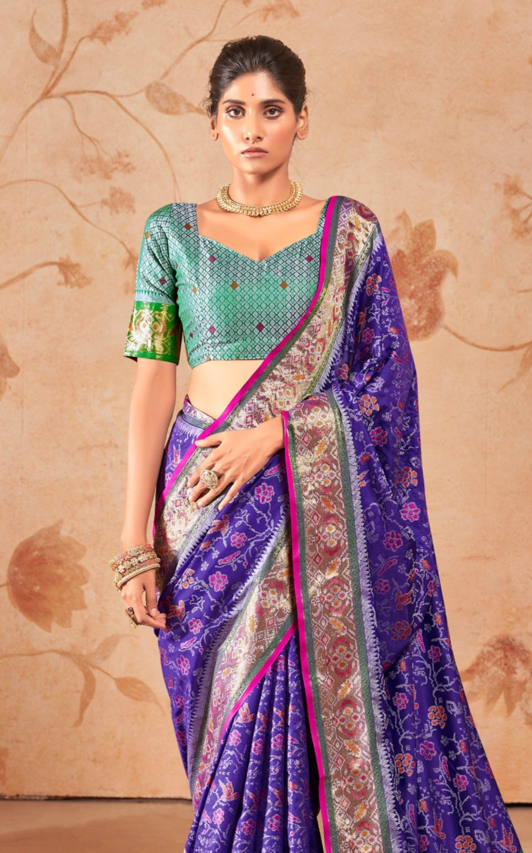 Royal Blue Patola Silk Saree