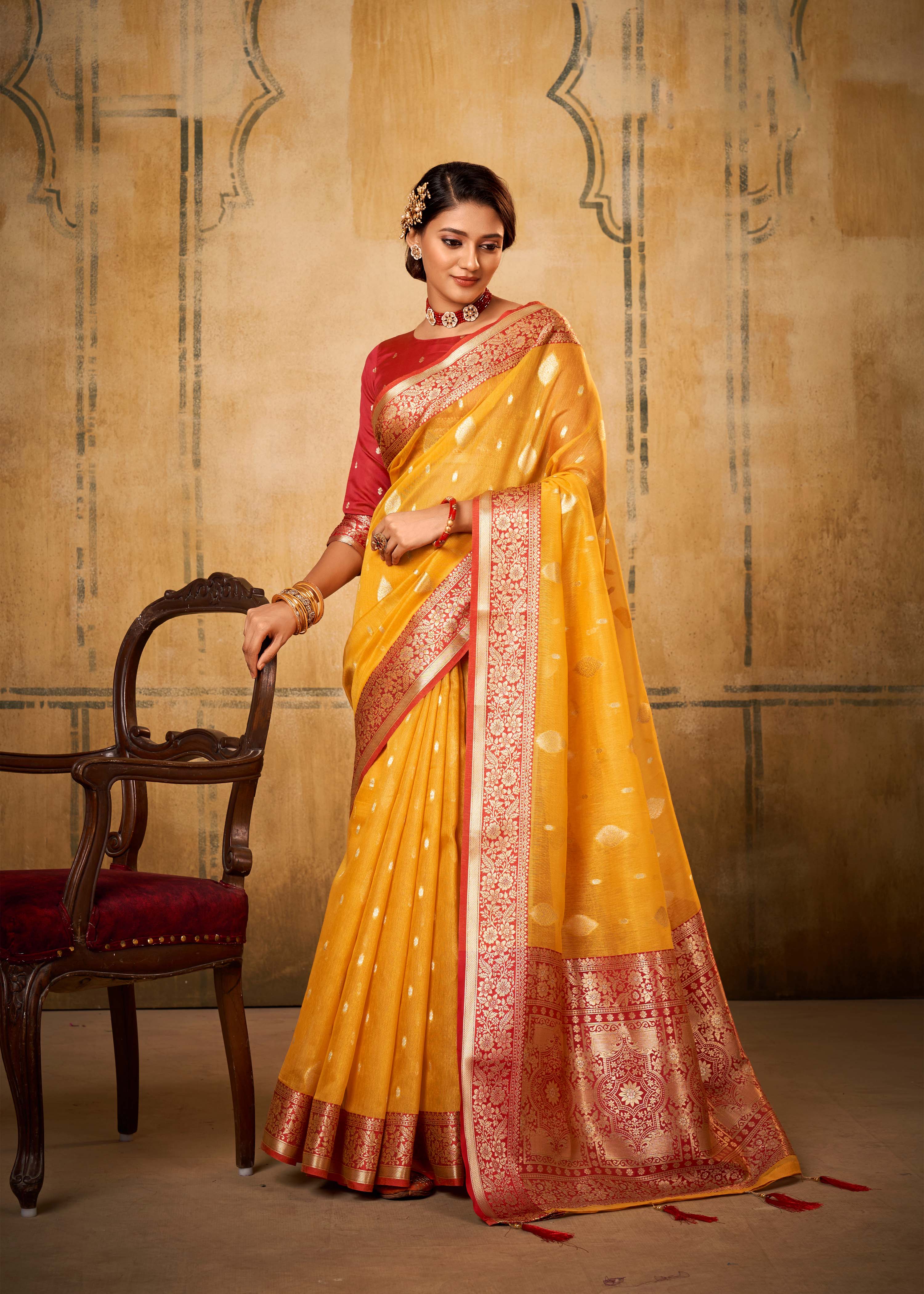 Golden Harvest Banarasi Silk Saree