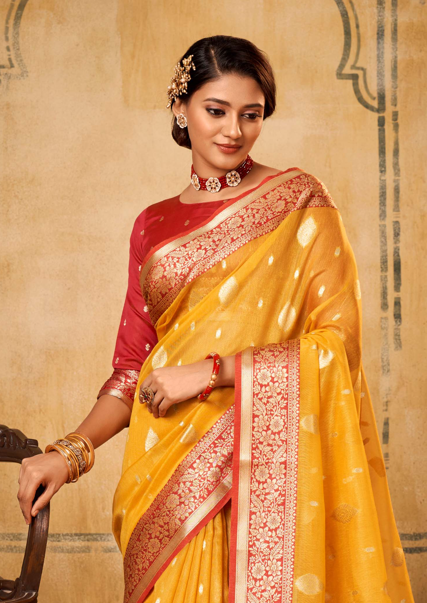 Golden Harvest Banarasi Silk Saree