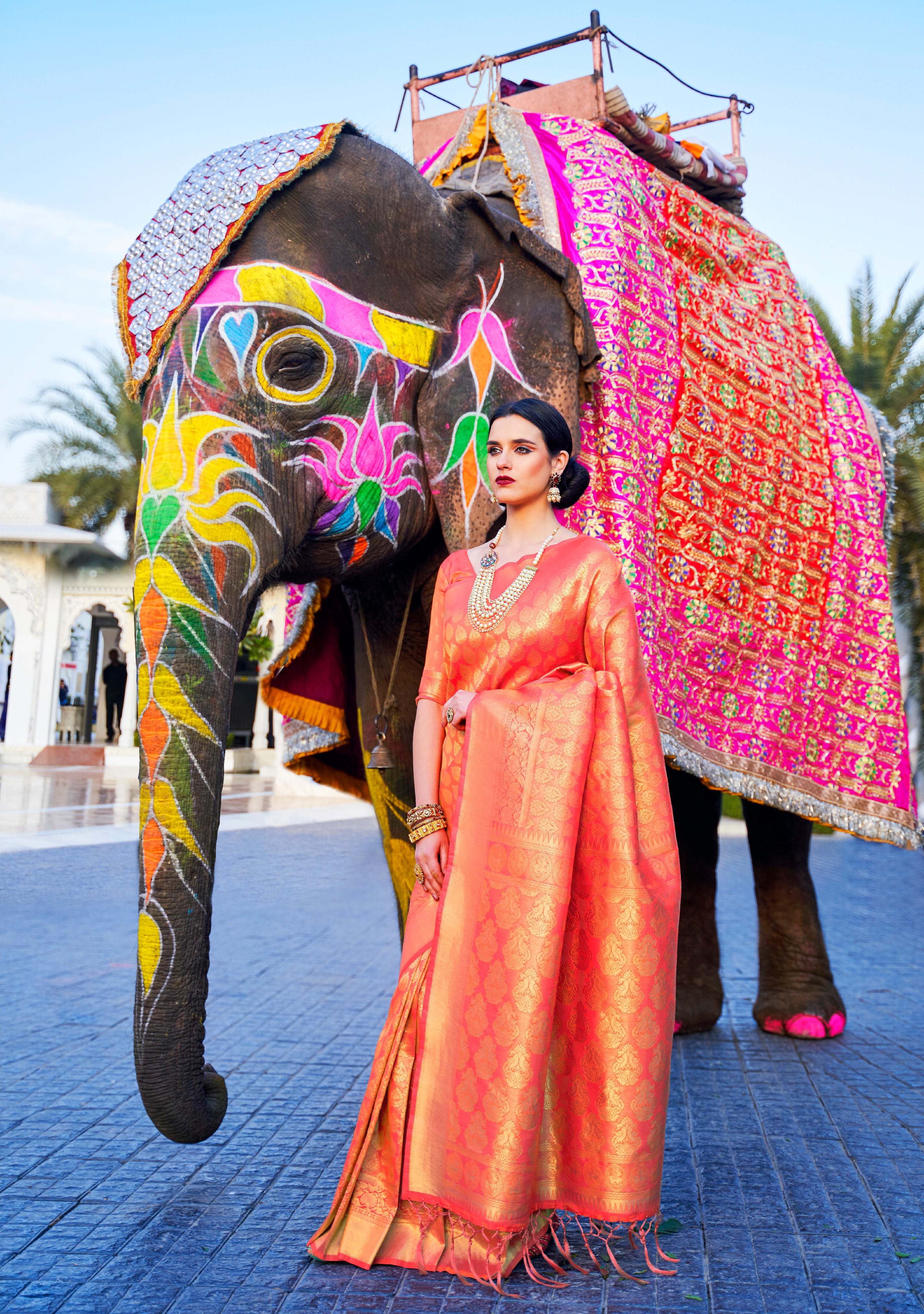 Amber Aura Kanjivaram Silk Saree