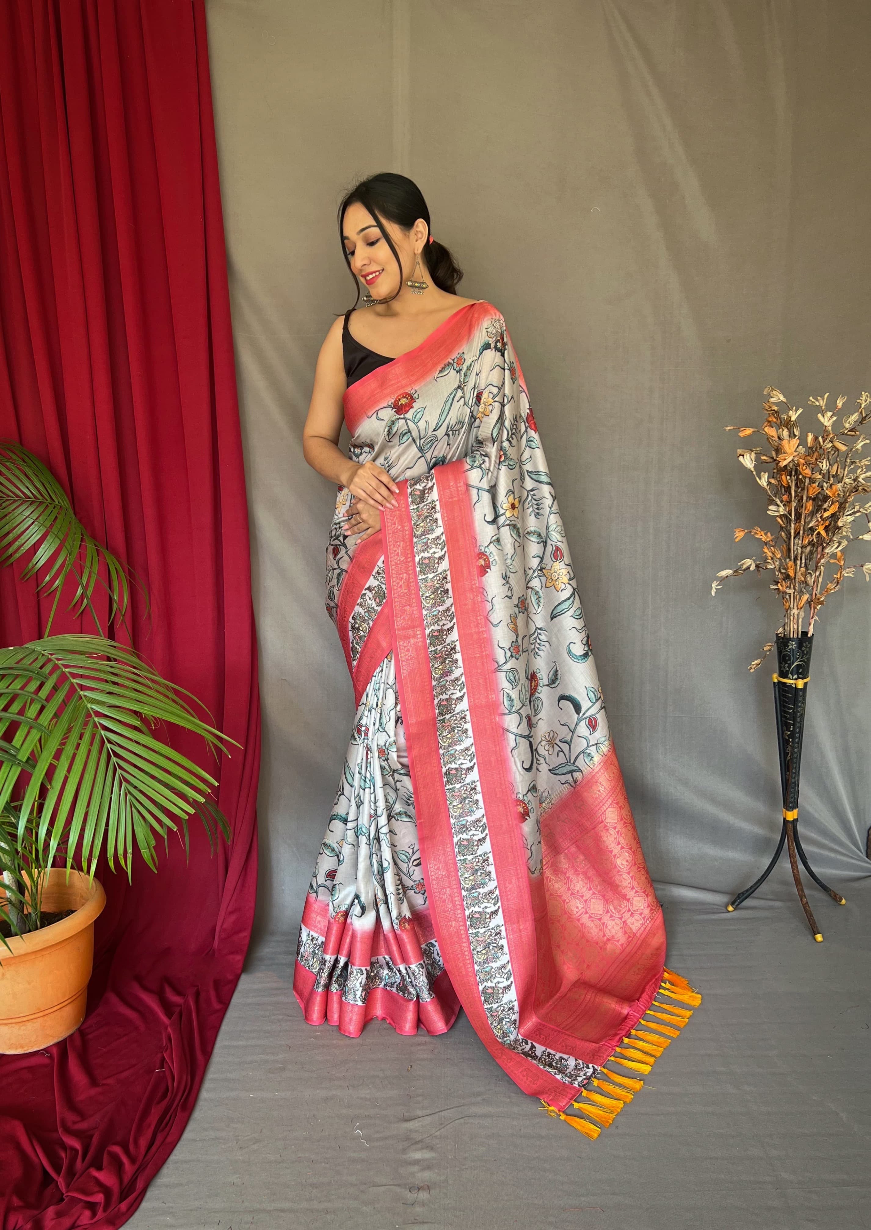 Silver Radiance Kanchipuram Silk Saree