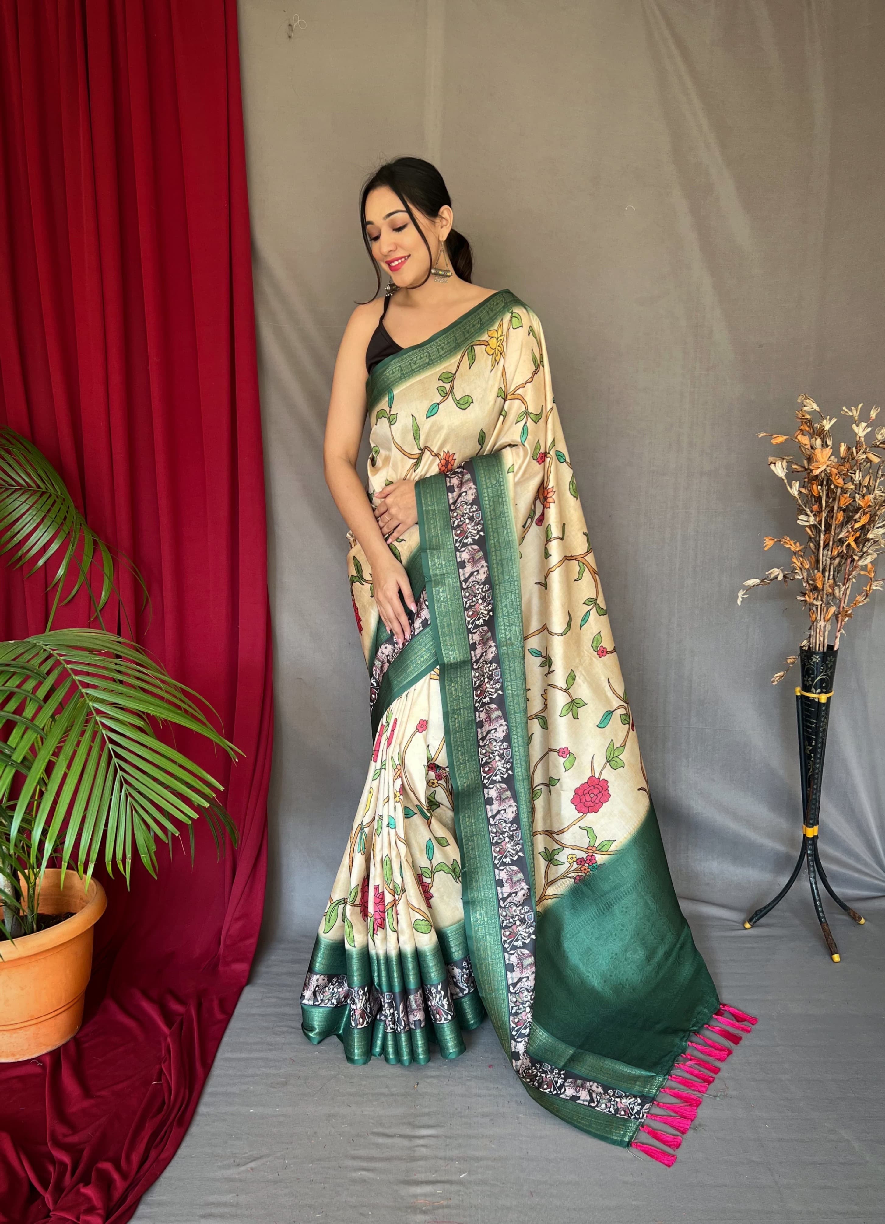 Emerald Green Kanchipuram Silk Saree