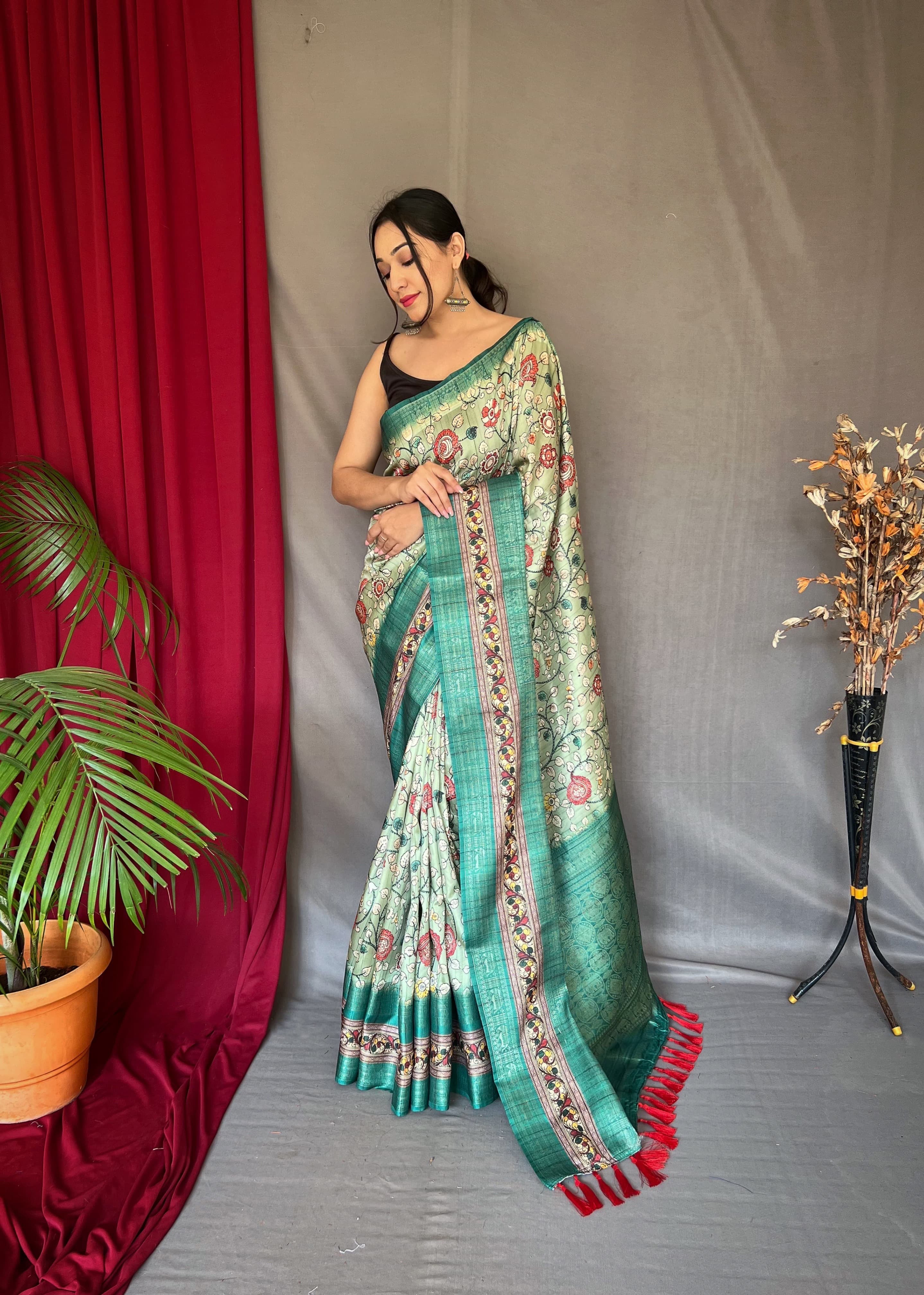 Mint Green Kanchipuram Silk Saree