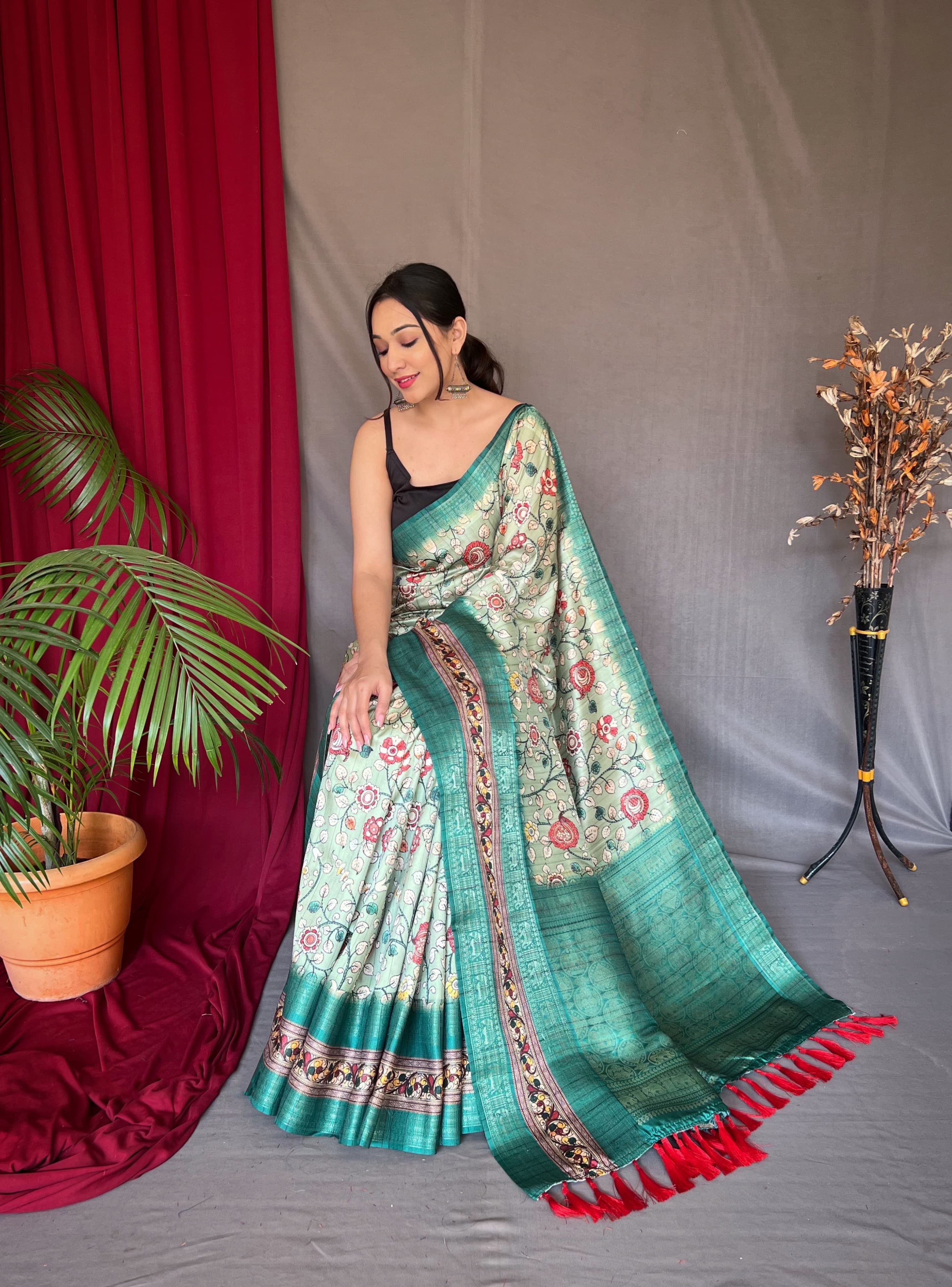 Mint Green Kanchipuram Silk Saree