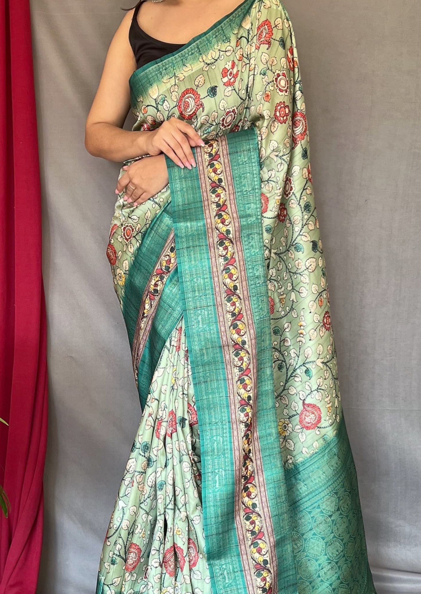 Mint Green Kanchipuram Silk Saree