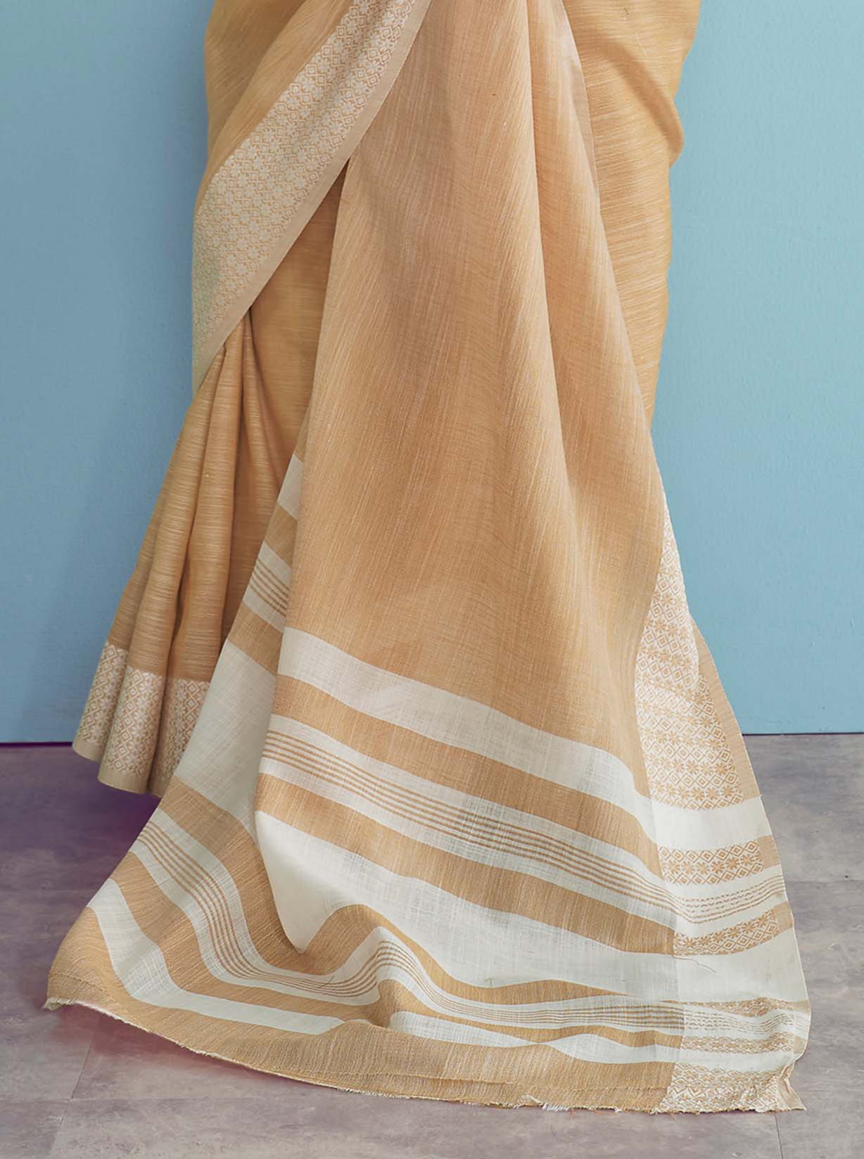 Sunlit Glow Ochre Yellow Pure Cotton Saree