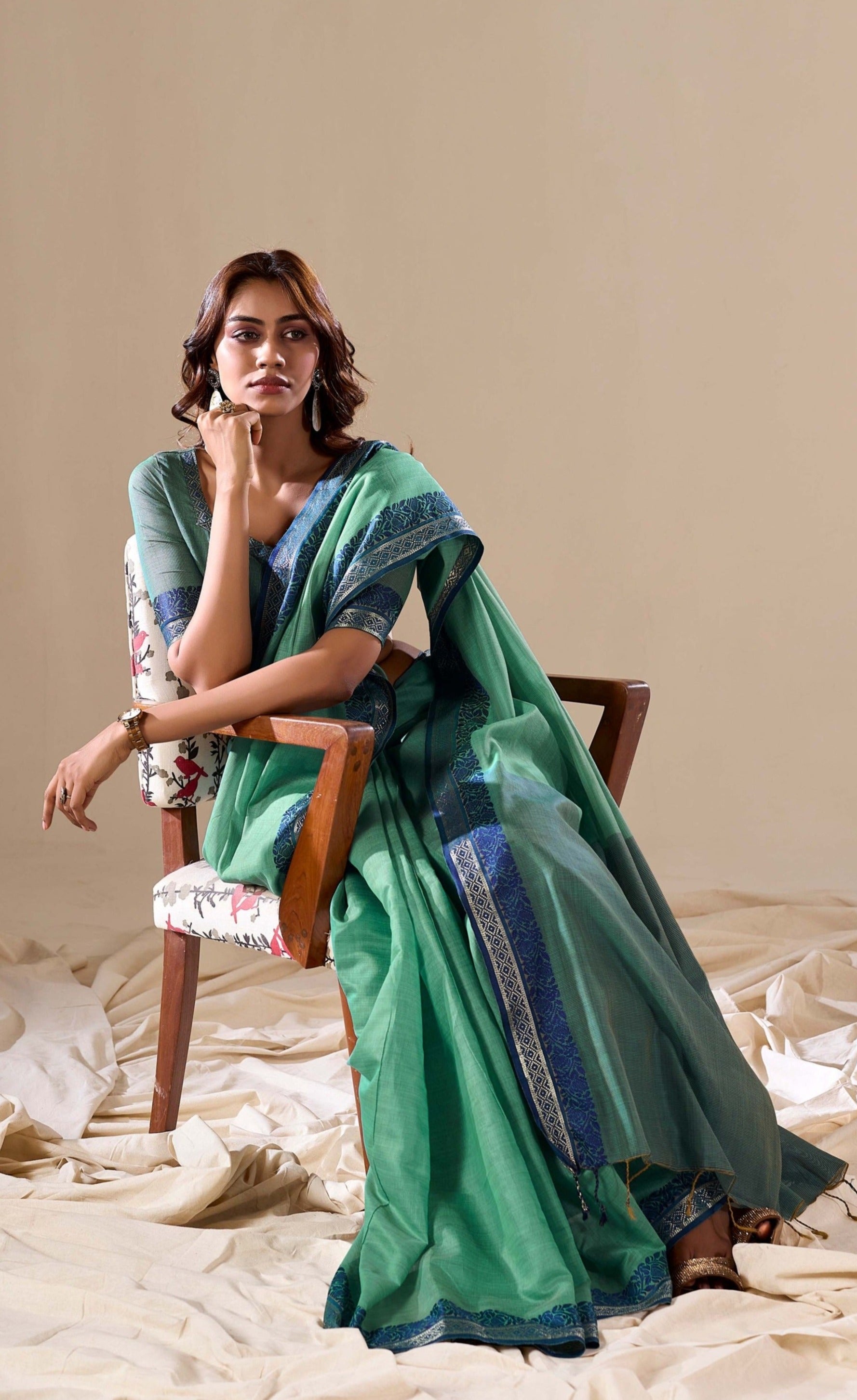 Elegant Light Green Handloom Cotton Saree