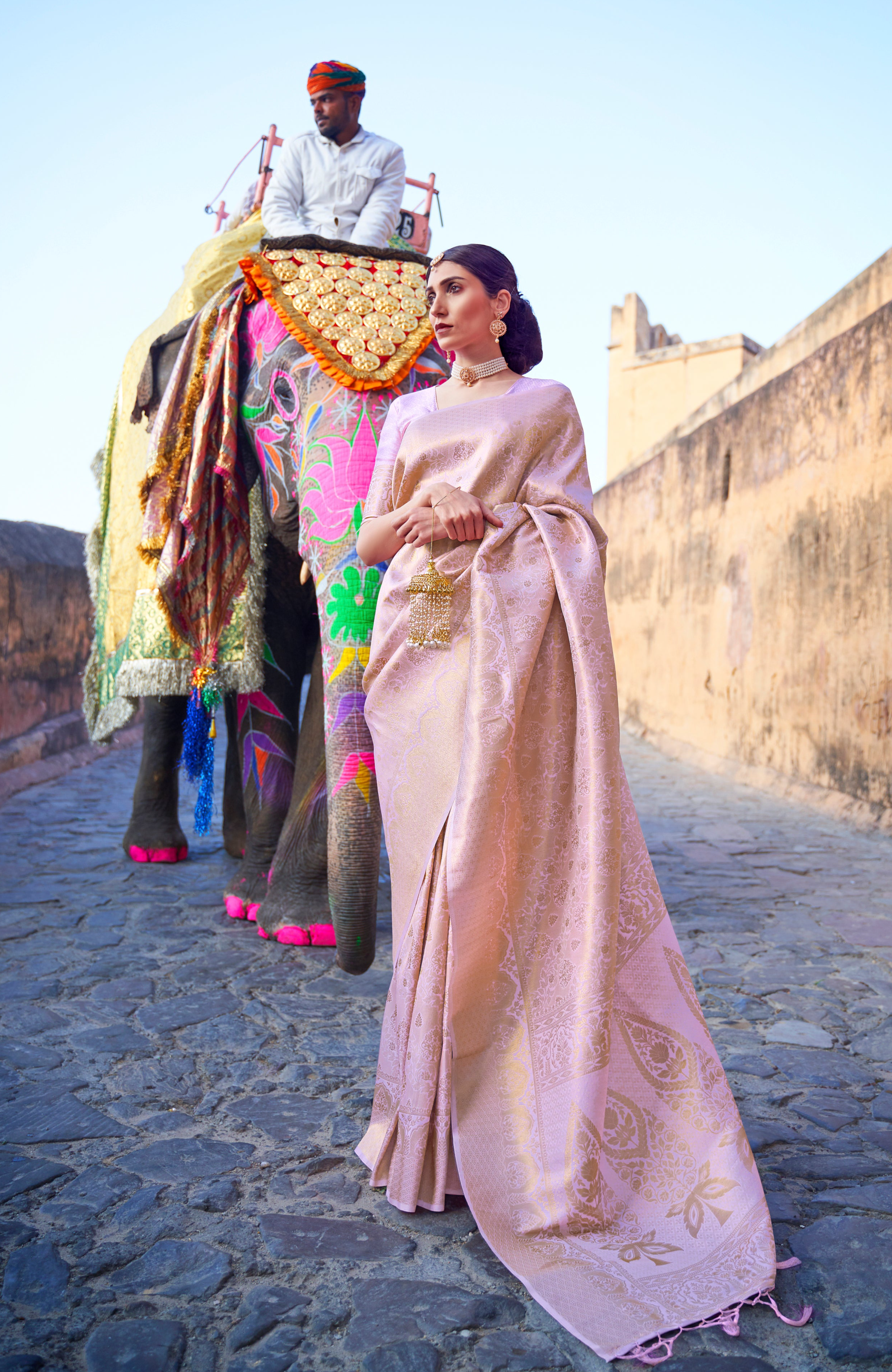 Lavender Dream Zari Woven Kanjivaram Saree