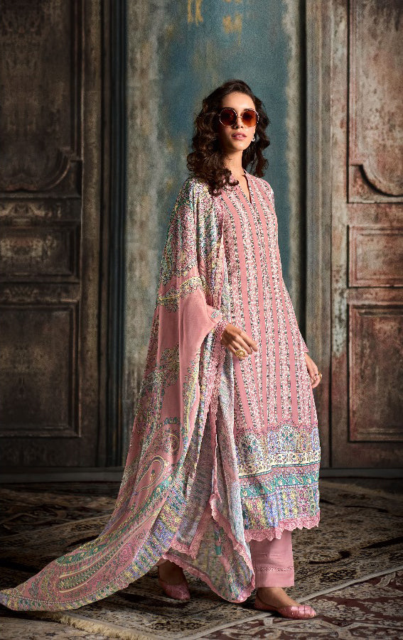 Pink Color Pure Muslin With Digital Print Salwar Kameez