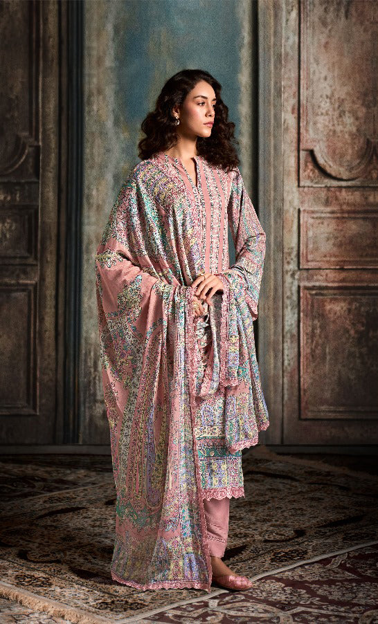 Pink Color Pure Muslin With Digital Print Salwar Kameez