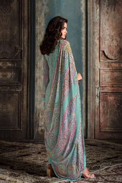 Tale Green Color Pure Muslin With Digital Print Salwar Kameez