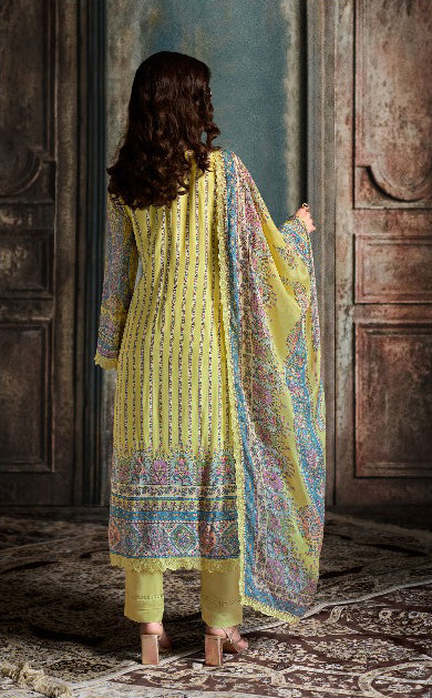 Yellow Color Pure Muslin With Digital Print Salwar Kameez