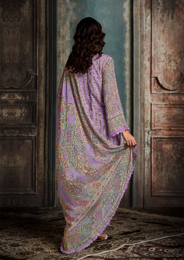 Lavender Color Pure Muslin With Digital Print Salwar Kameez