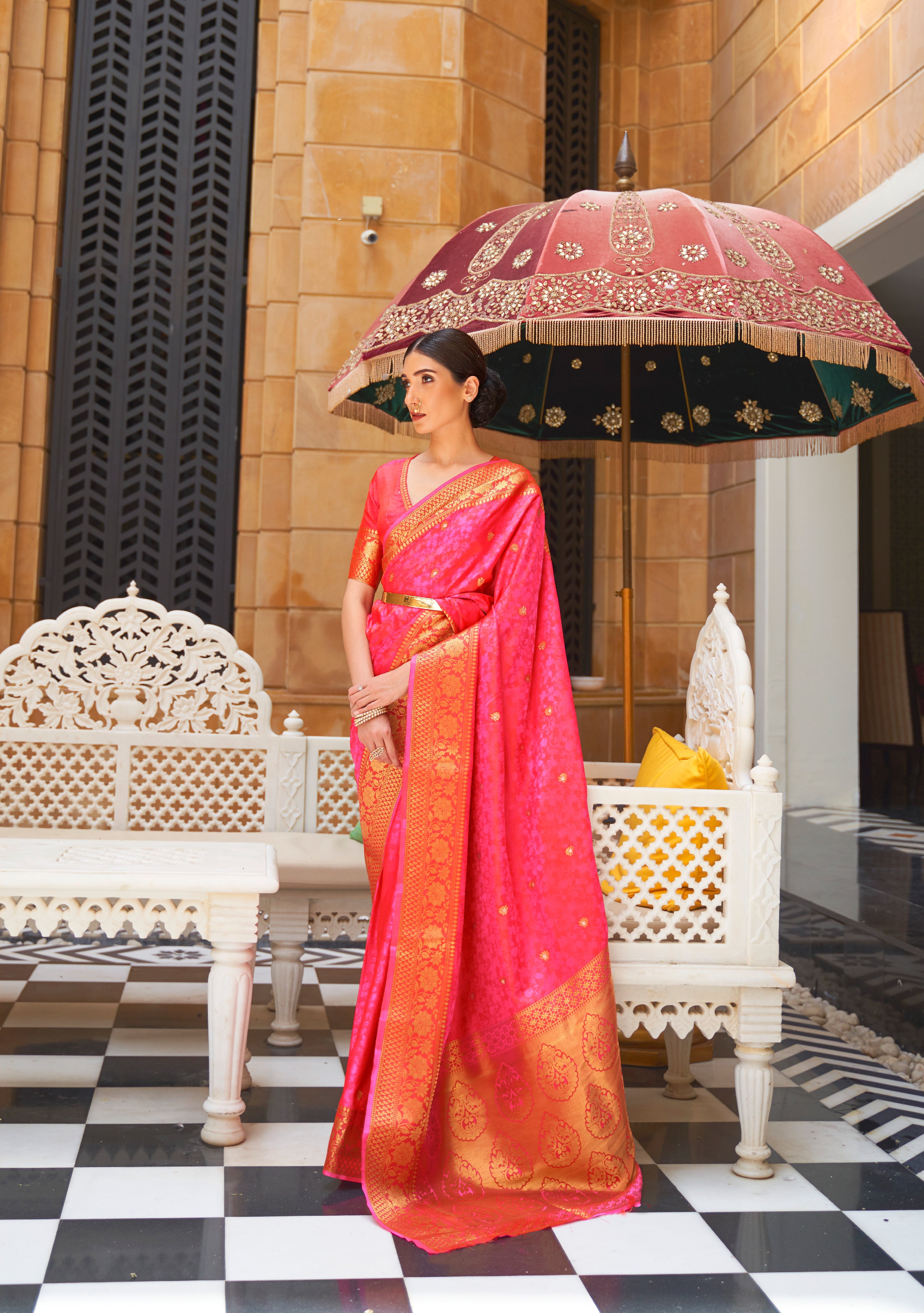 Blush Pink Radiance Kanjivaram Saree