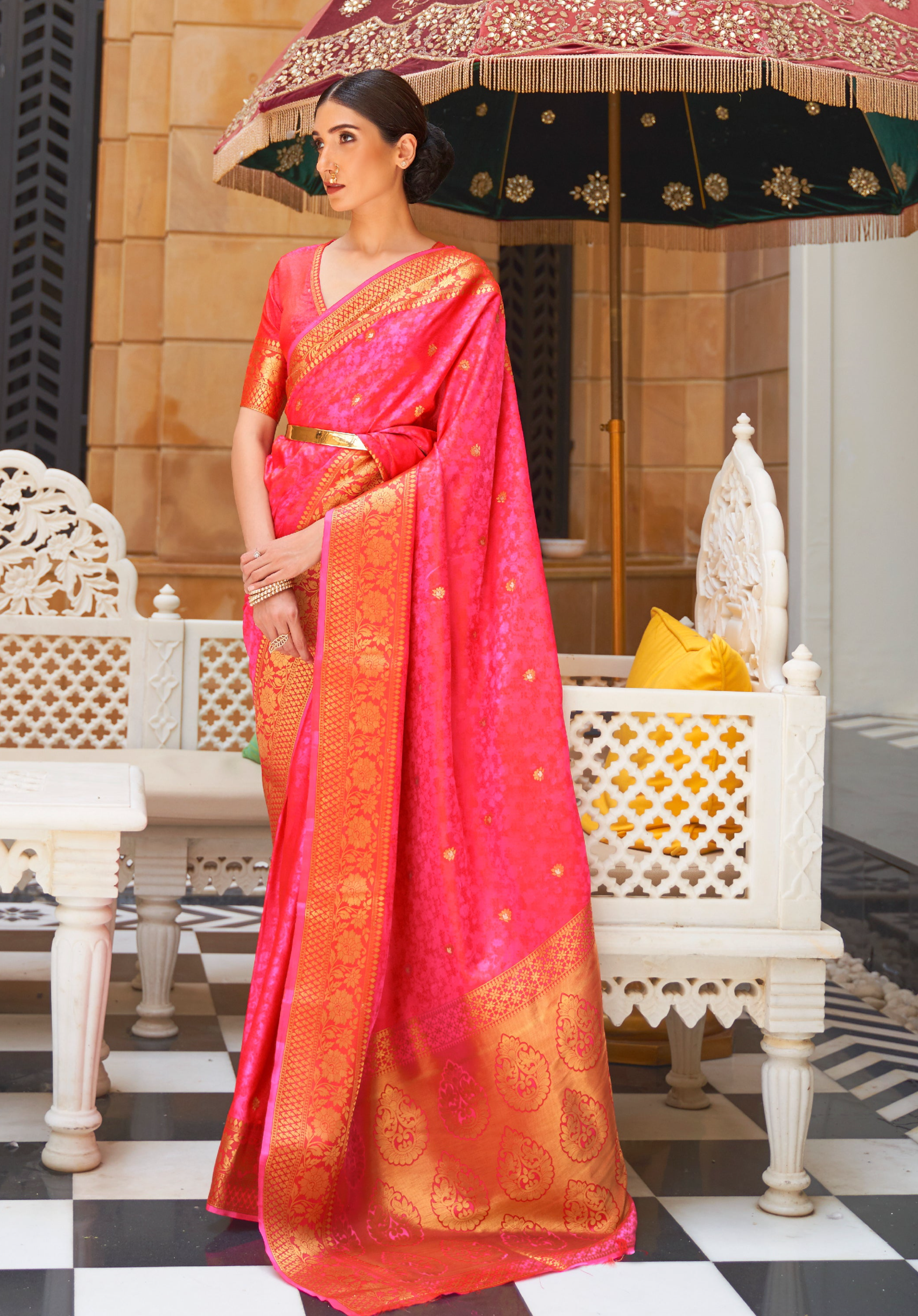 Blush Pink Radiance Kanjivaram Saree