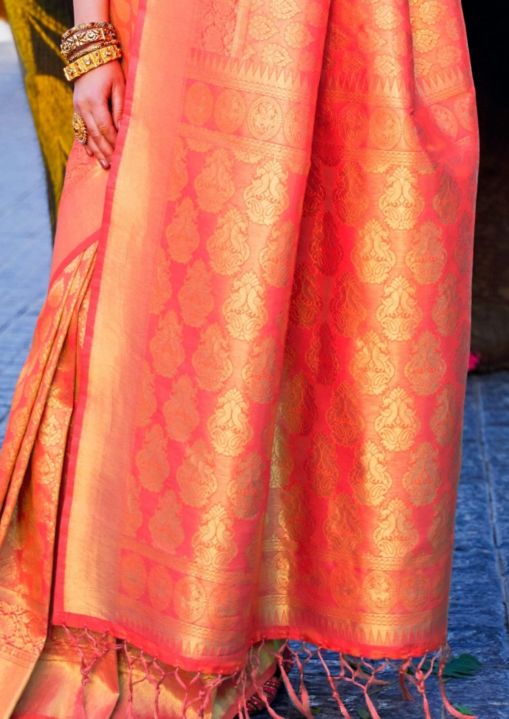 Amber Aura Kanjivaram Silk Saree