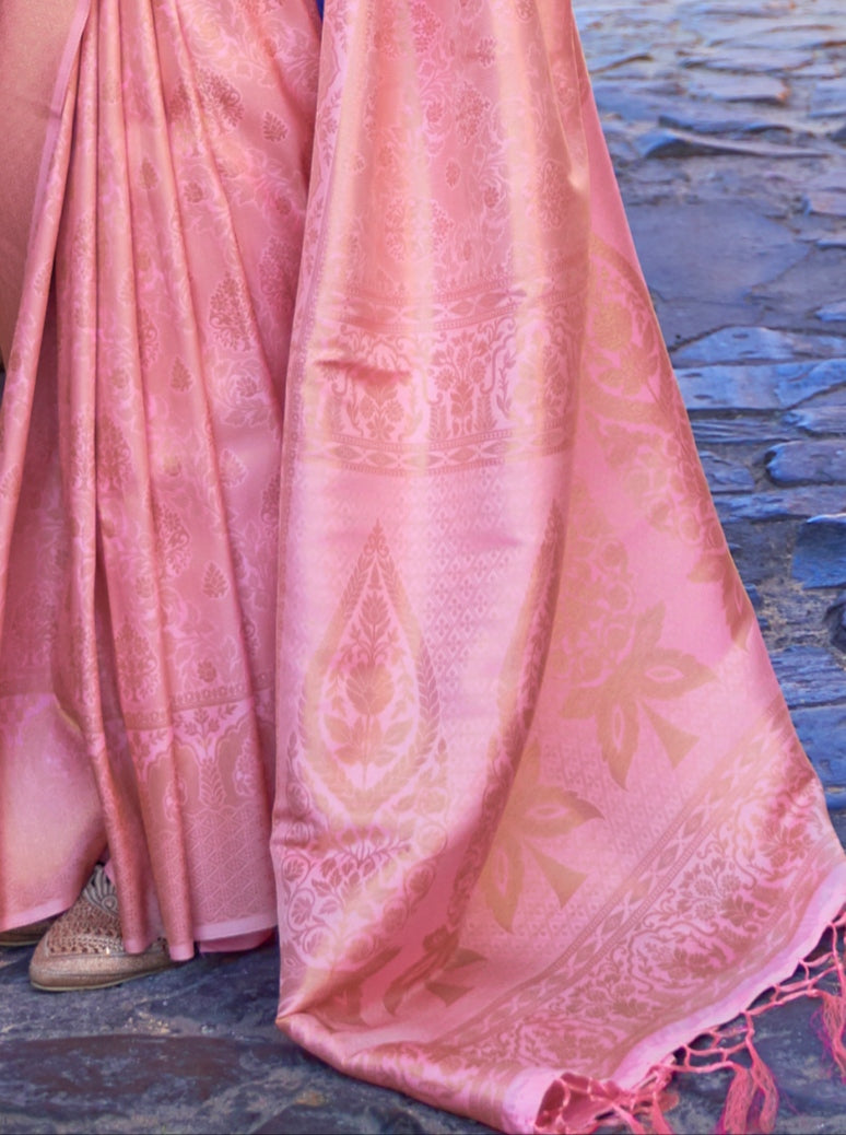 Pink Champagne Glamour Kanjivaram Saree